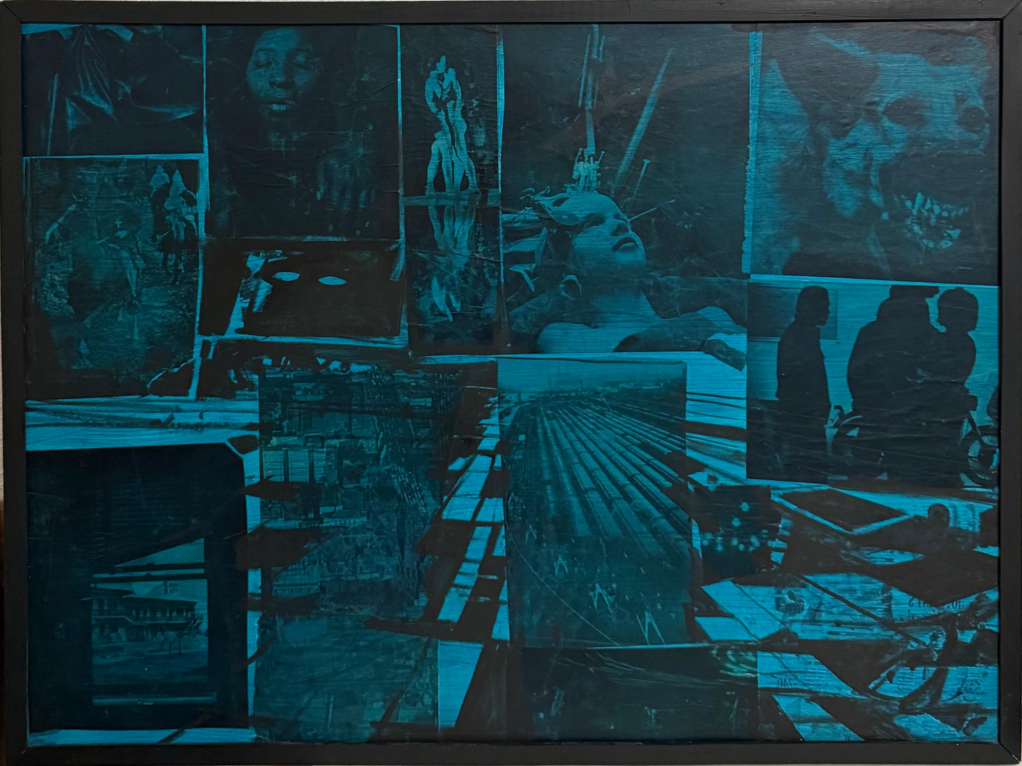 Large John Hultberg SF Bay Area Artist Abstract Expressionist Collage Painting For Sale 8