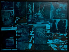 Large John Hultberg SF Bay Area Artist Abstract Expressionist Collage Painting