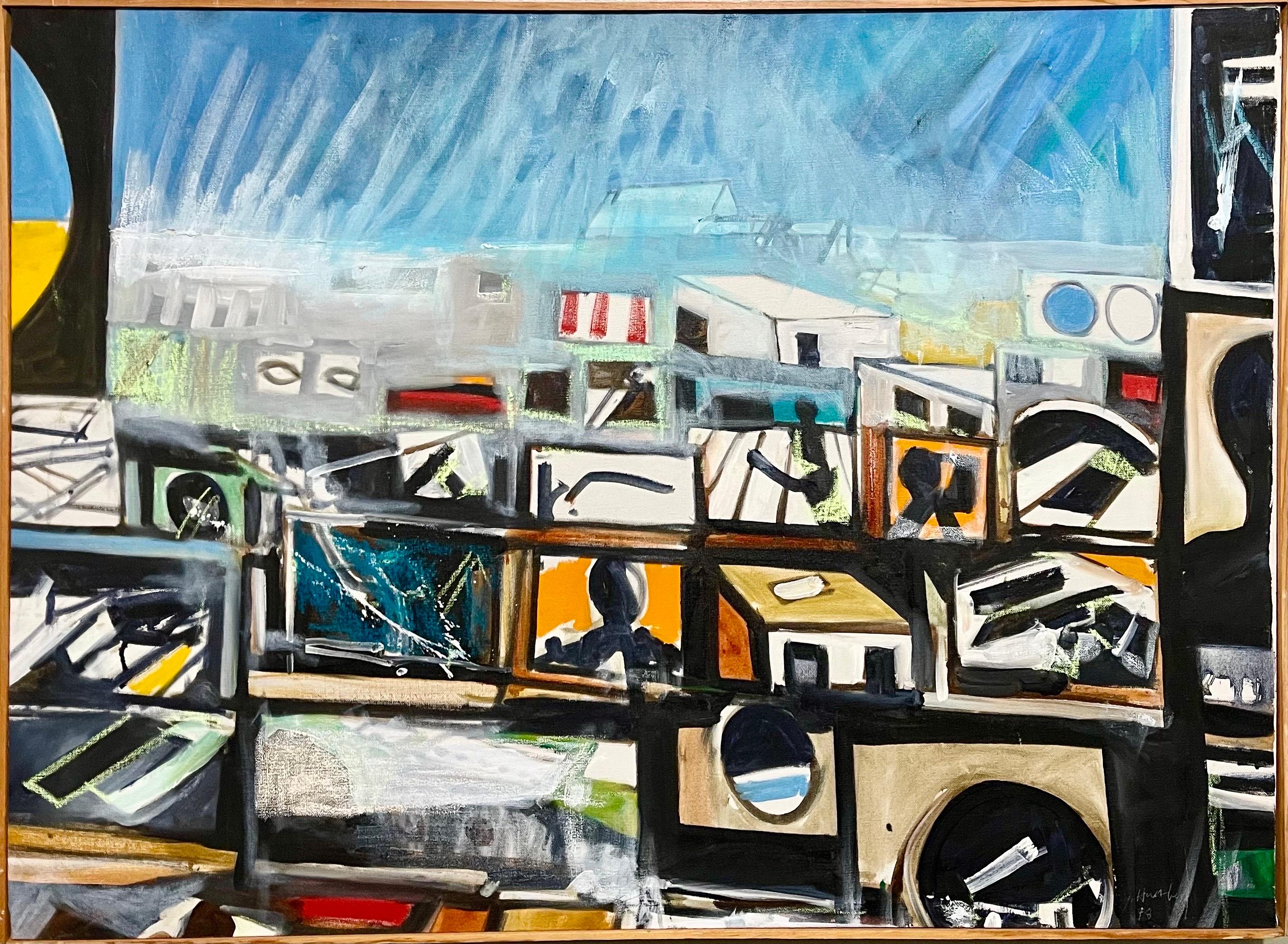 Large John Hultberg SF Bay Area Artist Abstract Expressionist Oil Painting For Sale 3