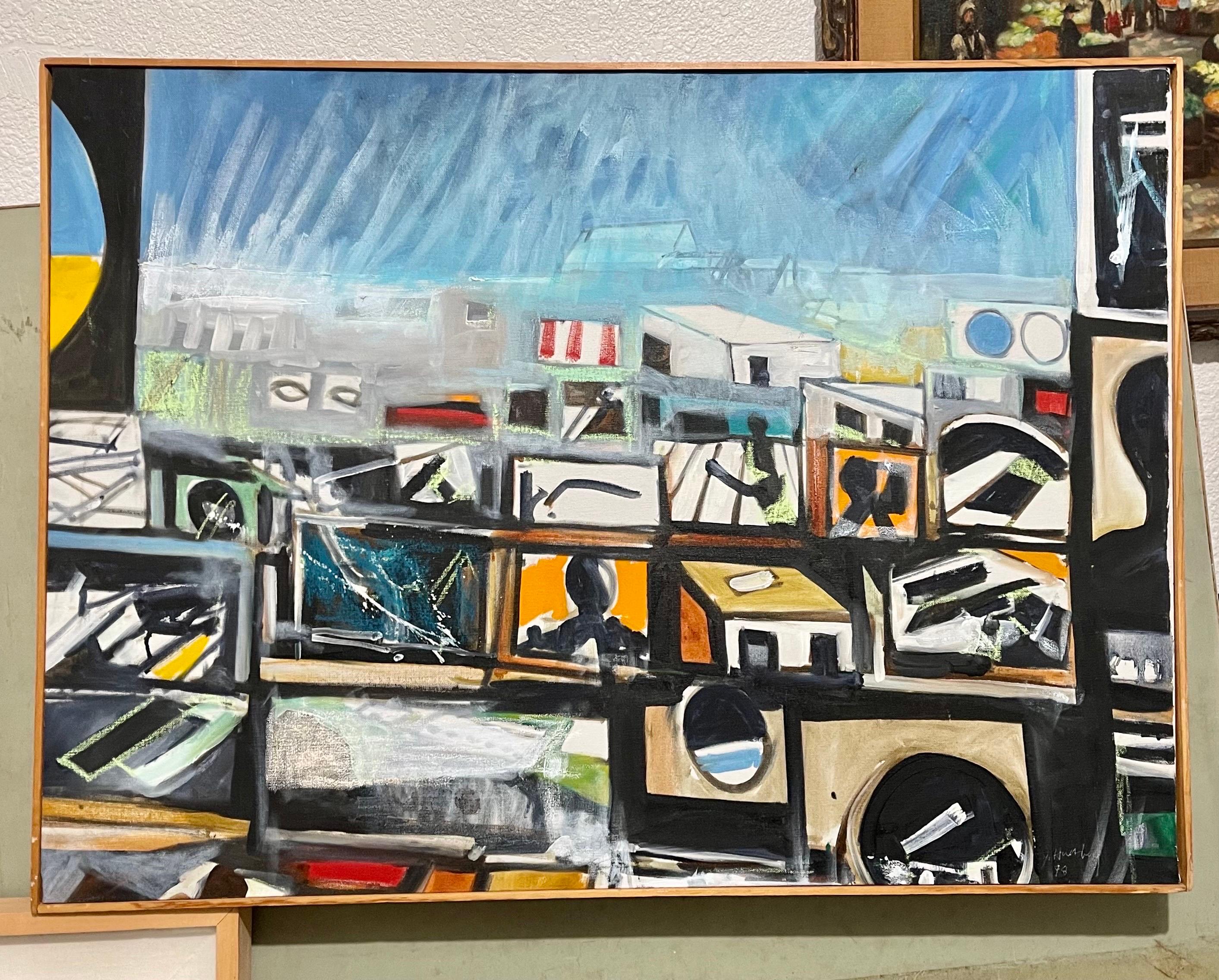 Large John Hultberg SF Bay Area Artist Abstract Expressionist Oil Painting For Sale 6
