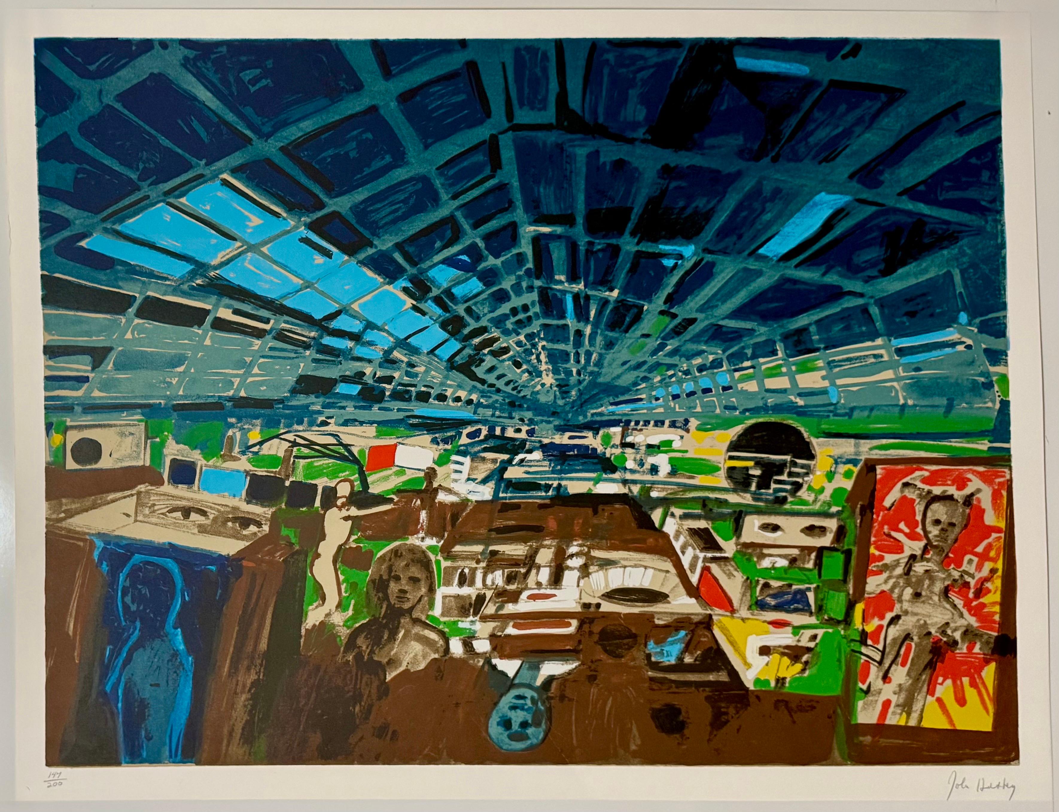 1970 Bay Area Figurativa Astratta Litografia Serigrafia Serra John Hultbergs in vendita 14
