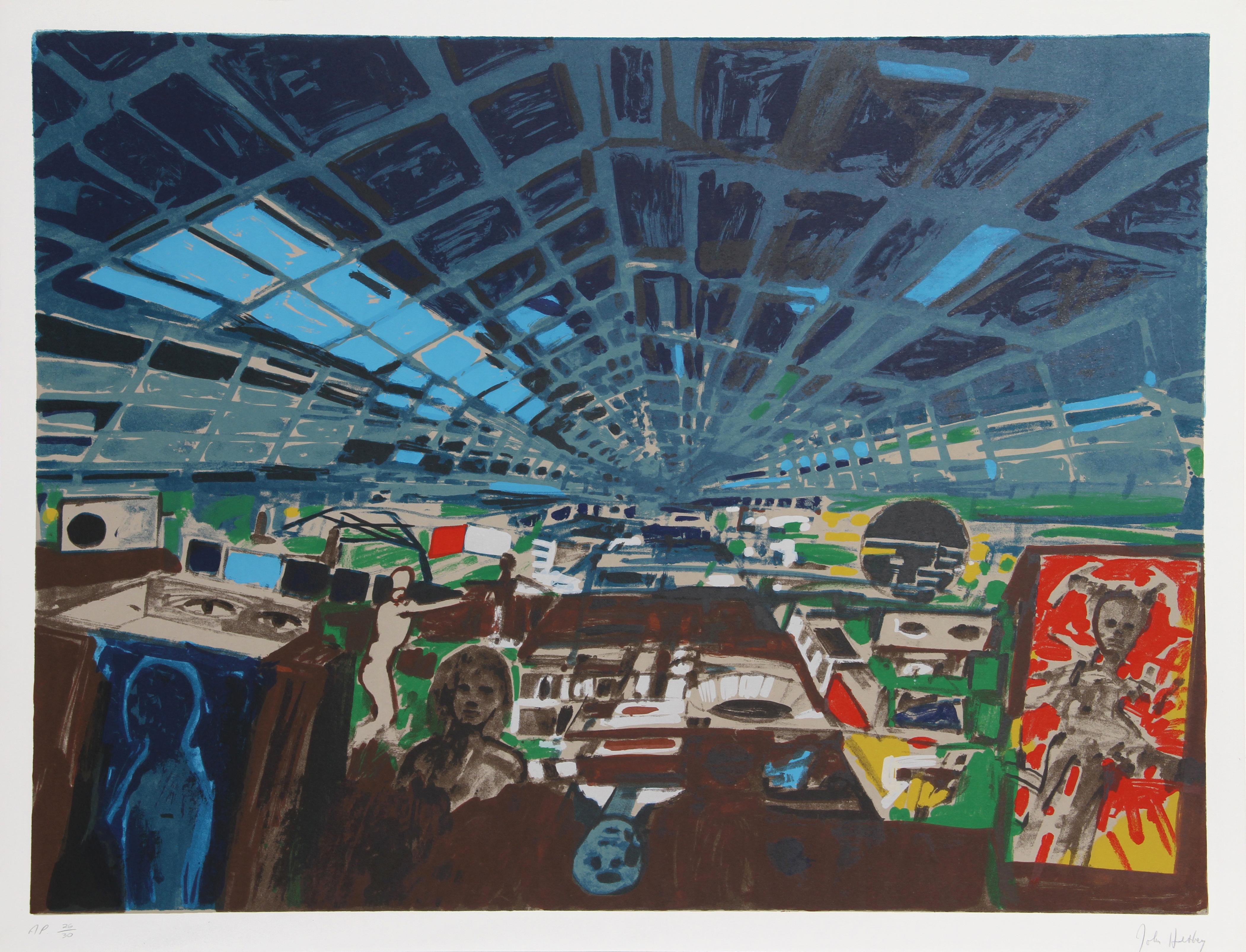 Artist: John Hultberg
Title: Greenhouse
Year: 1978
Medium: Lithograph, signed and numbered in pencil
Edition: 200, AP 30
Image Size: 24 x 32 inches 
Paper Size: 26 in. x 34 in. (66.04 cm x 86.36 cm)