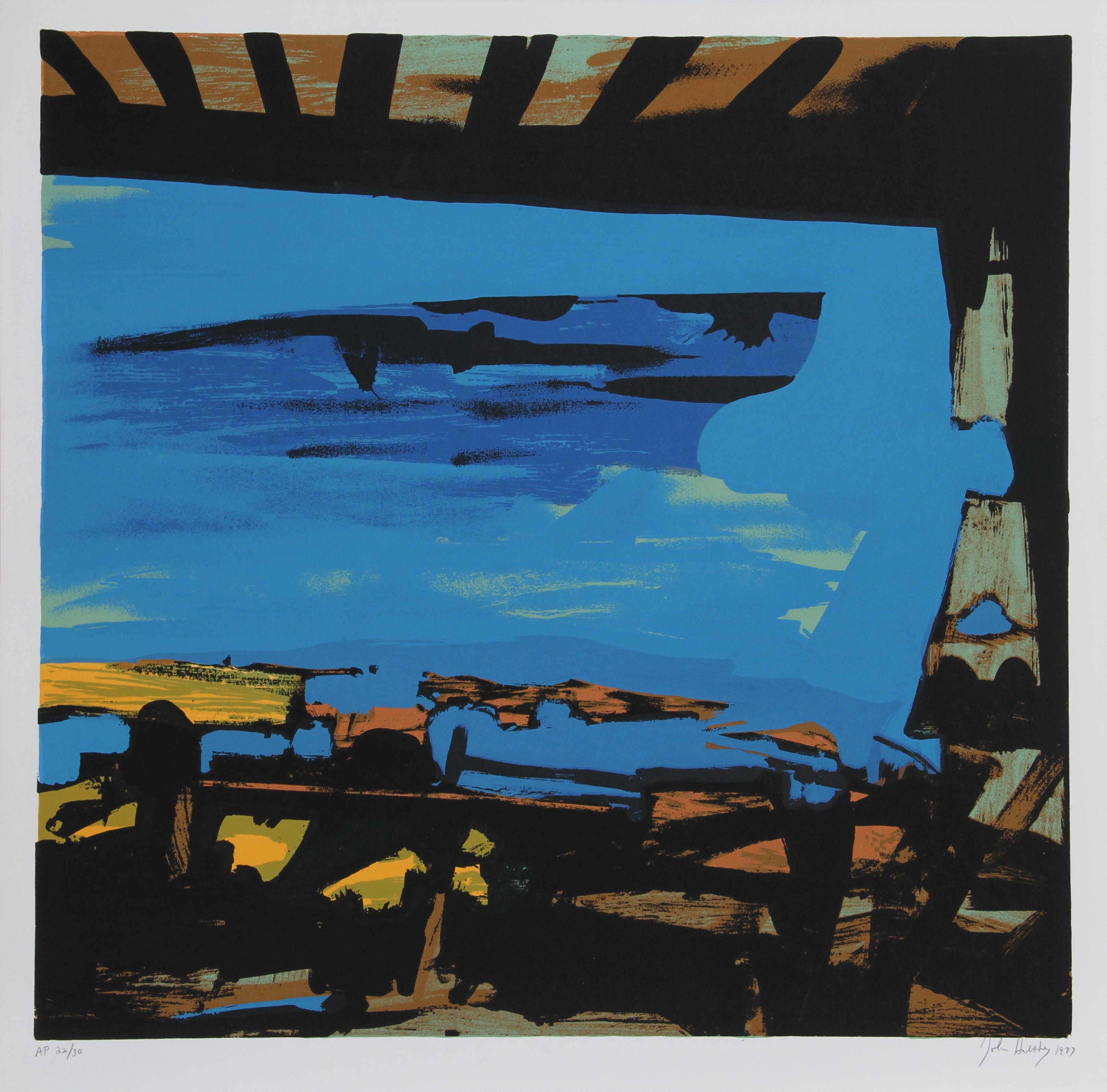 Artista: John Hultbergs
Titolo: Nave che affonda
Anno: 1978
Medio: Serigrafia, firmato e numerato a matita
Edizione: 200, AP 30
Dimensioni dell'immagine: 24 x 24,5 pollici 
Formato carta: 26 pollici x 26,5 pollici (66,04 cm x 67,31 cm)