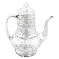 John Hunt & Robert Roskell Victorian Sterling Silver Coffee Pot