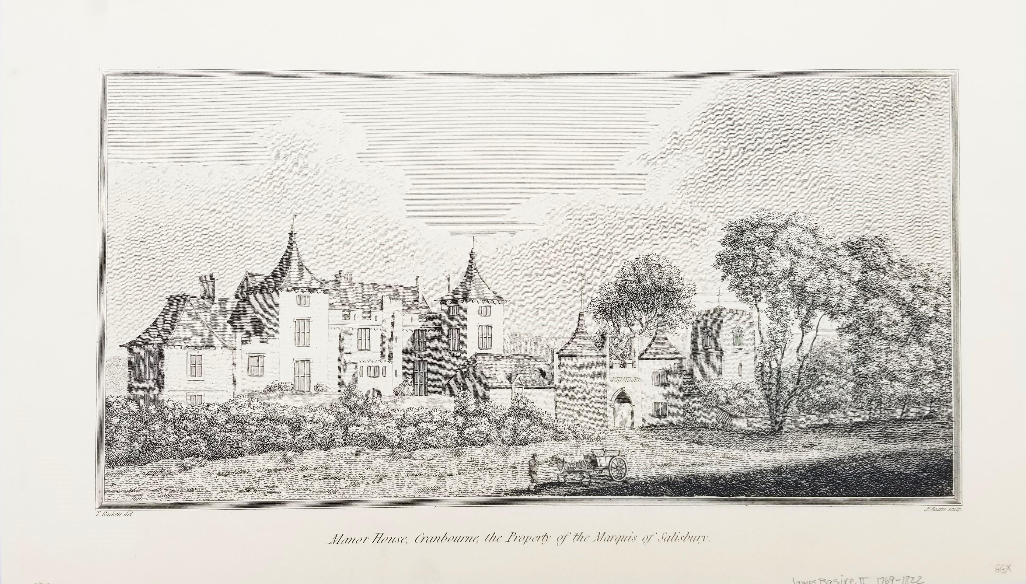 Manor House, Cranbourne, the Property of the Marquis of Salisbury /// Dorset Art - Print by John Hutchins