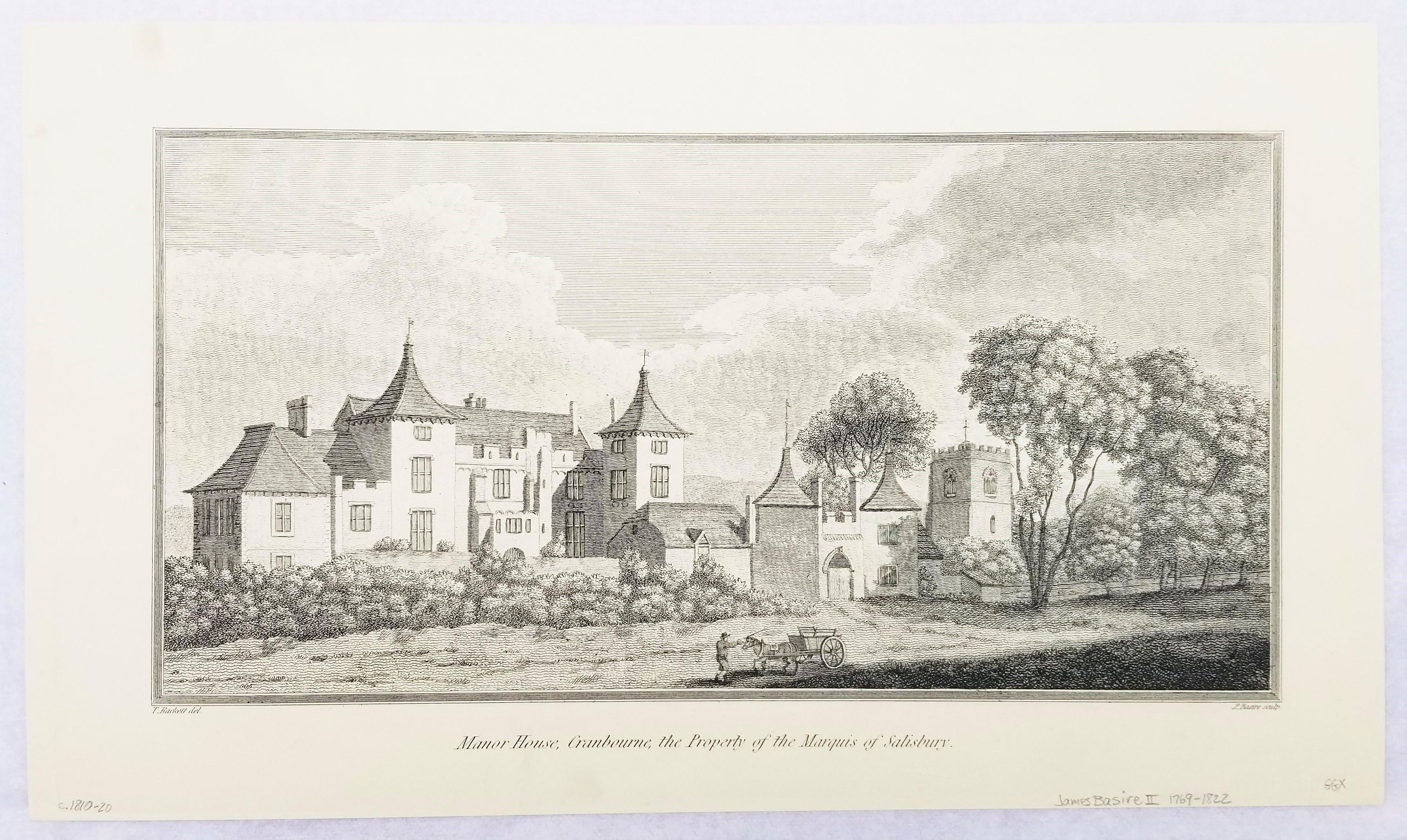 Manor House, Cranbourne, the Property of the Marquis of Salisbury /// Dorset Art - Victorian Print by John Hutchins