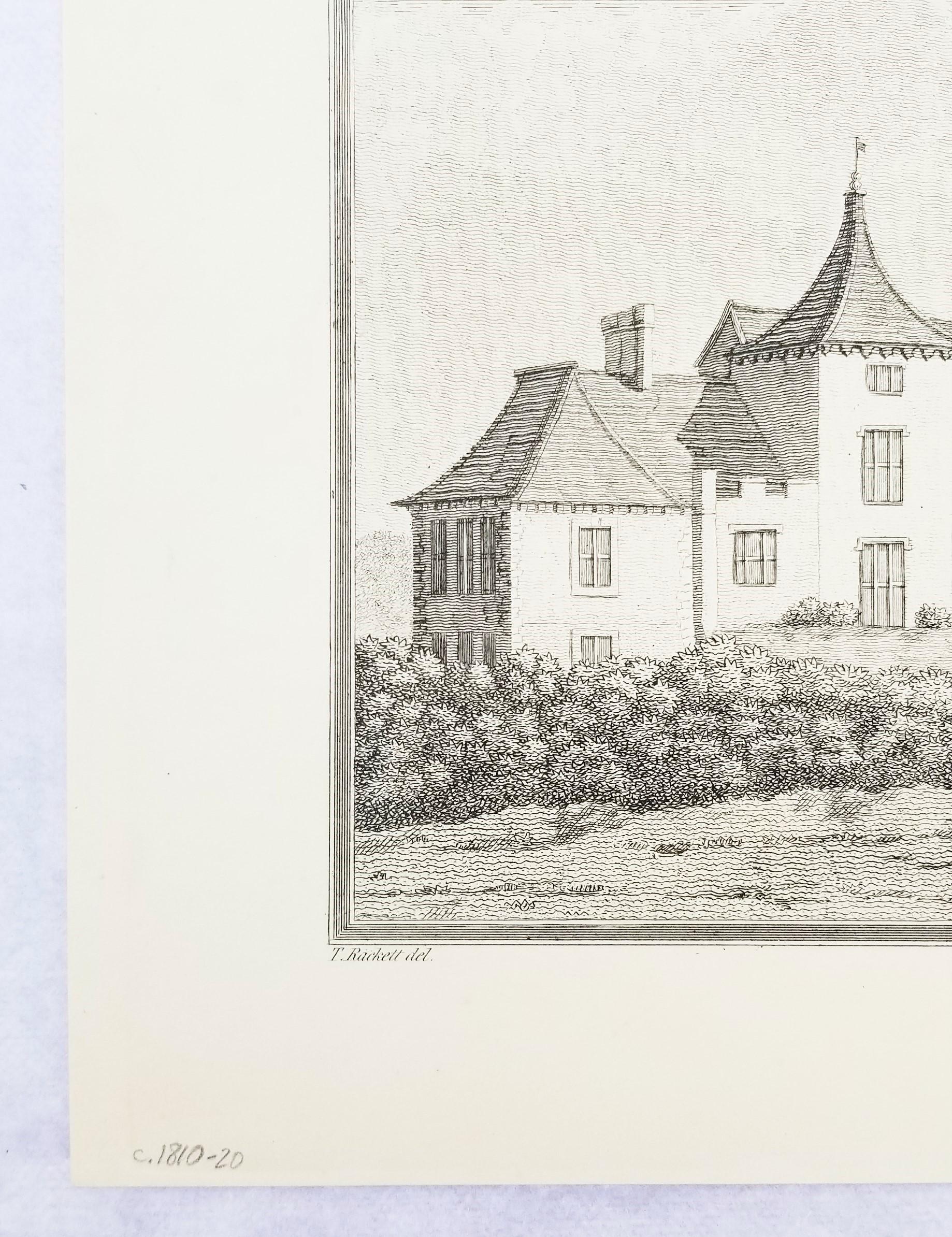 Manor House, Cranbourne, the Property of the Marquis of Salisbury /// Dorset Art - Gray Landscape Print by John Hutchins