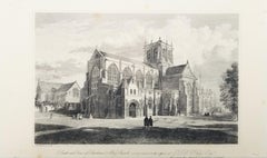 View of Sherborne Abbey Church /// History of Dorset English Engraving