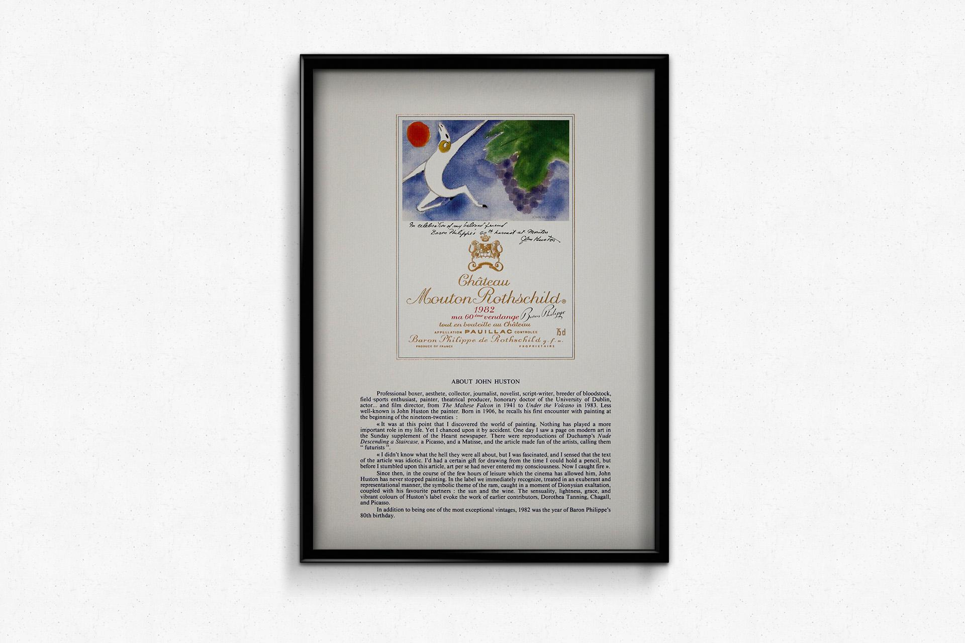 Label du Château Mouton Rothschild 1982, conçu par l'artiste John Hutson en vente 3