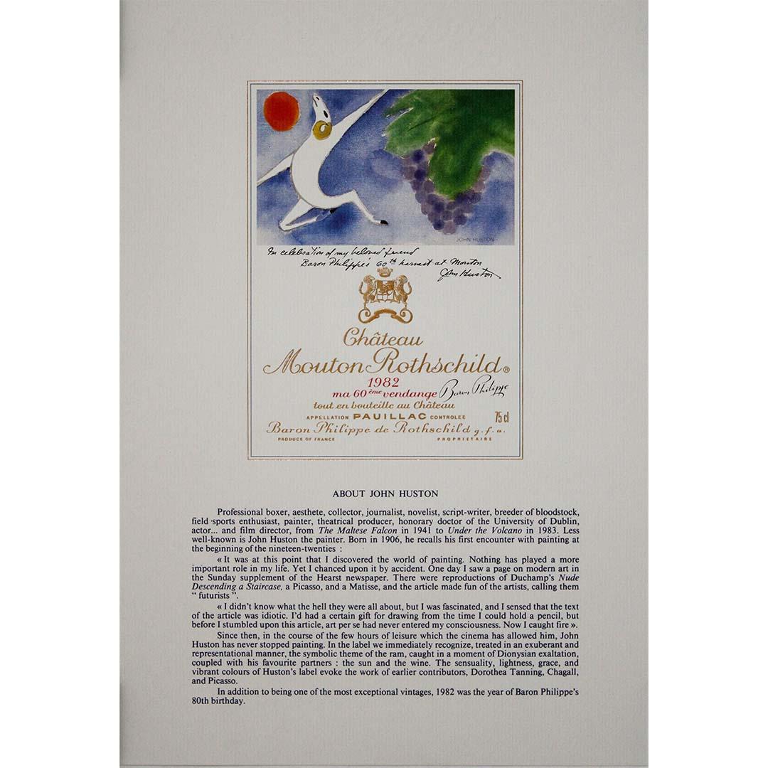 Label du Château Mouton Rothschild 1982, conçu par l'artiste John Hutson
