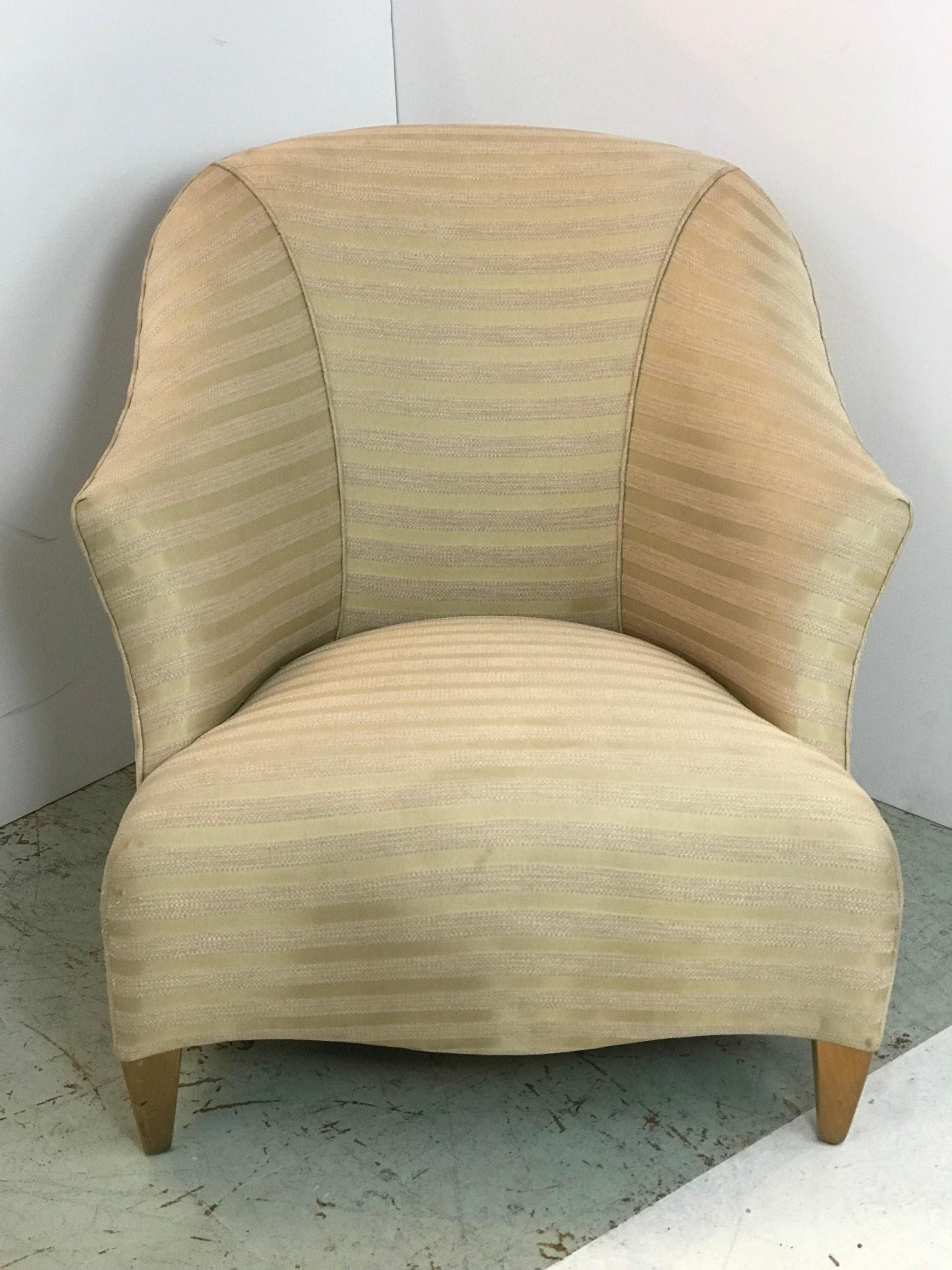 Neoclassical John Hutton Designs for Donghia Ghost/Spirit Club Chair in of the Period Fabric
