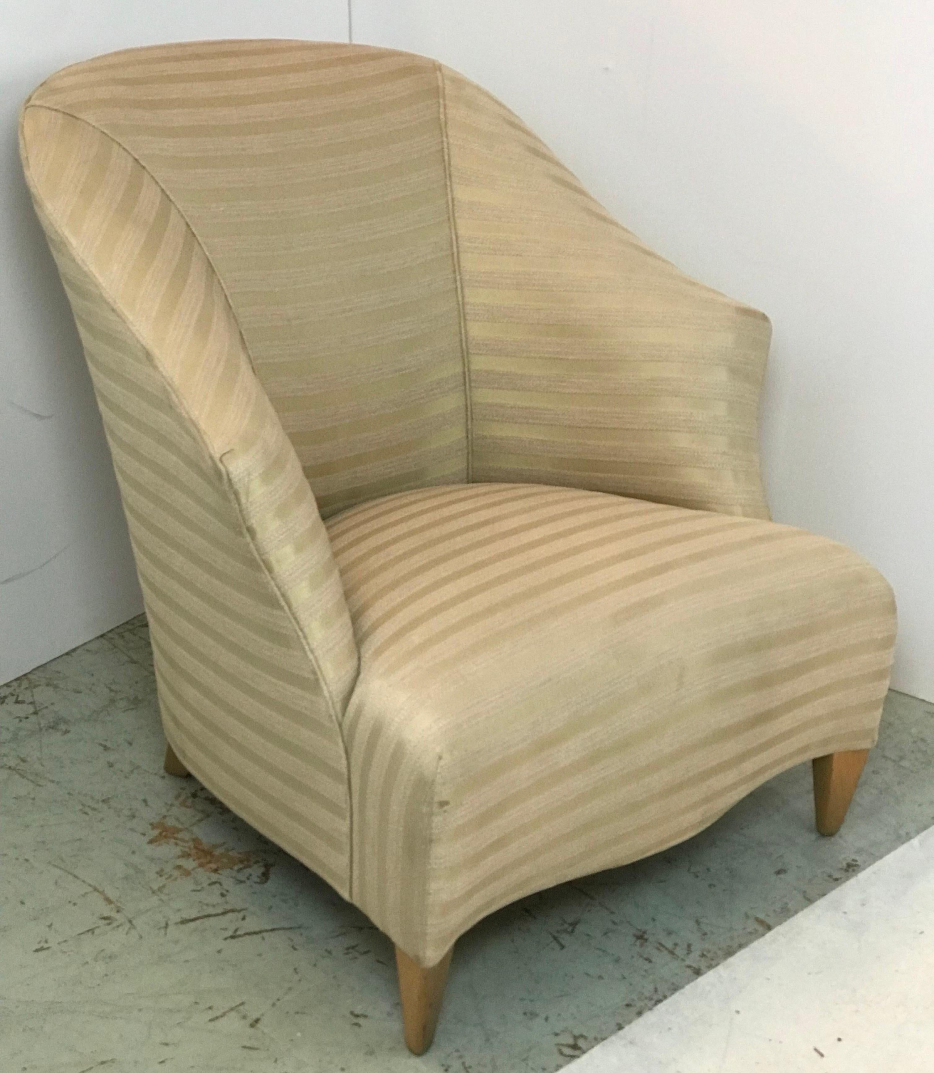 John Hutton Designs for Donghia Ghost/Spirit Club Chair in of the Period Fabric In Good Condition In Fort mill, SC