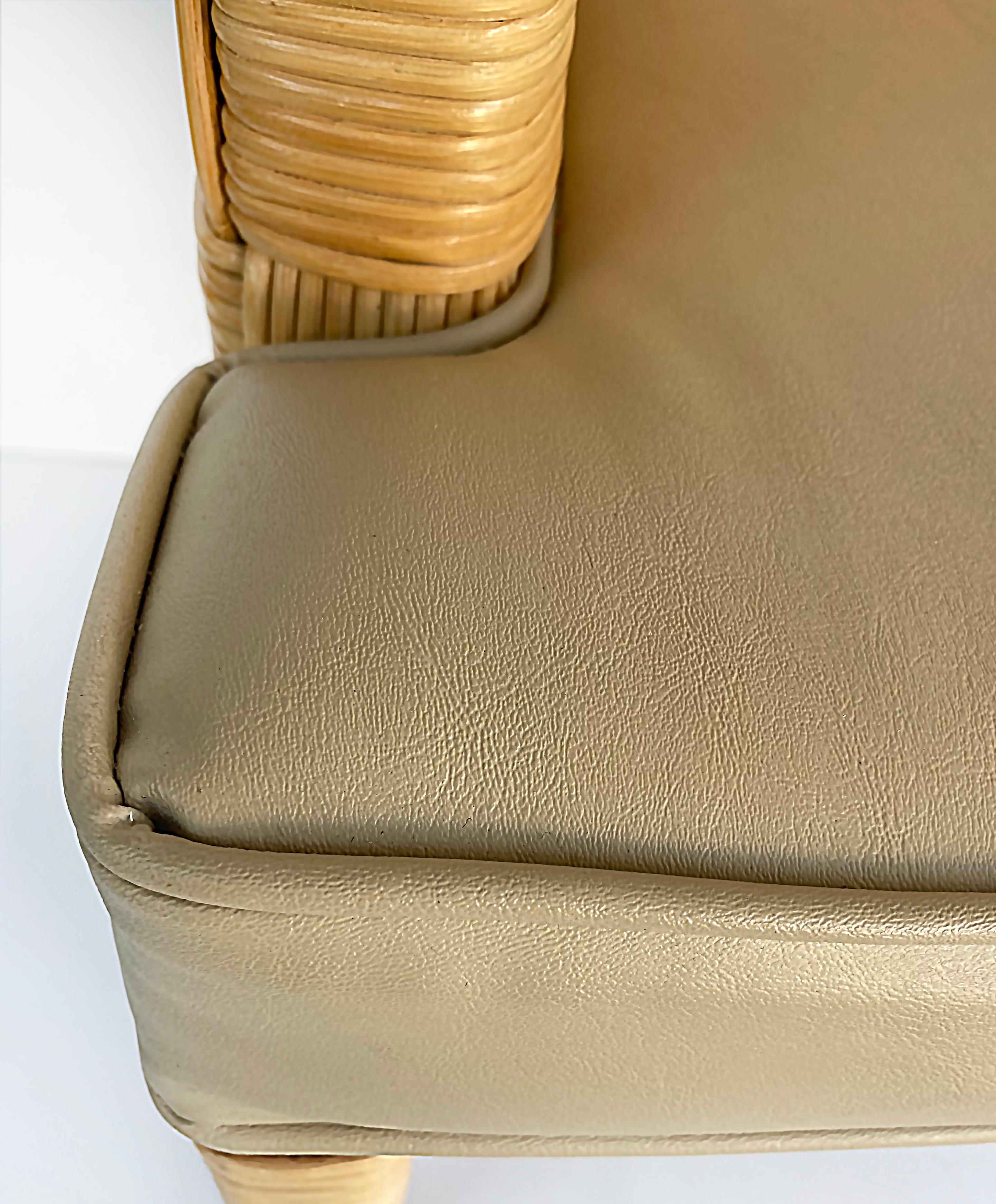 John Hutton Donghia Block Island Armchairs, Leather Seats, Set of 4 6