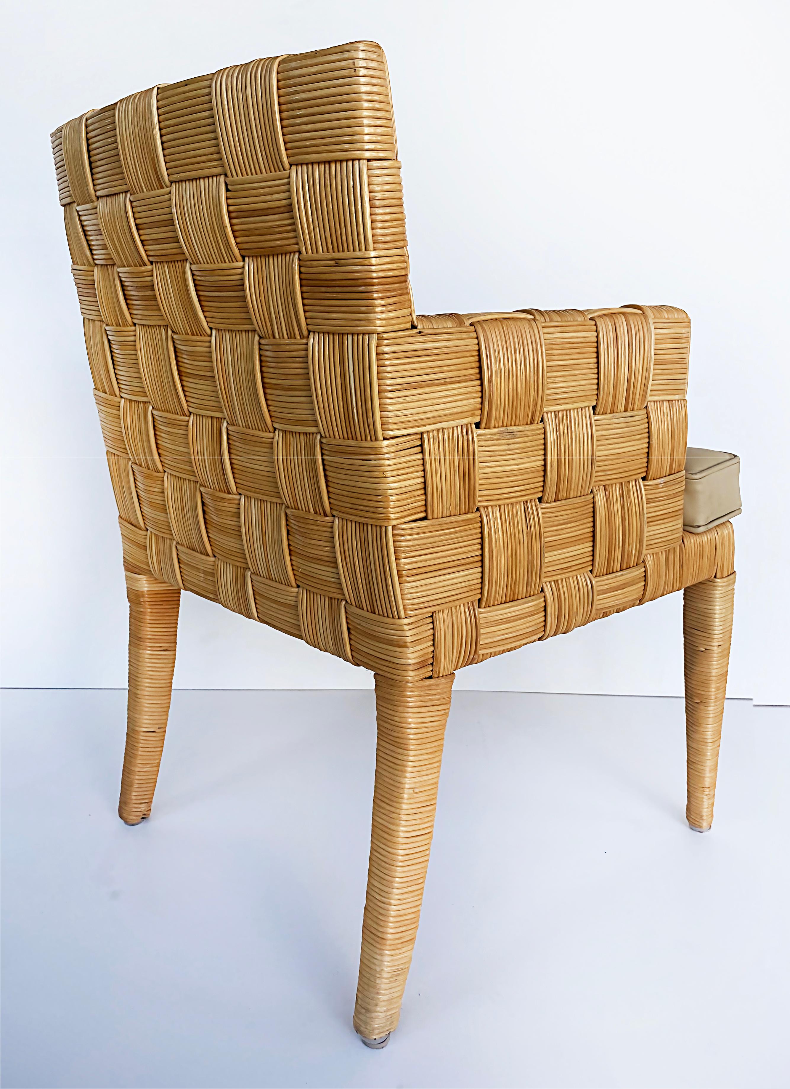 20th Century John Hutton Donghia Block Island Armchairs, Leather Seats, Set of 4