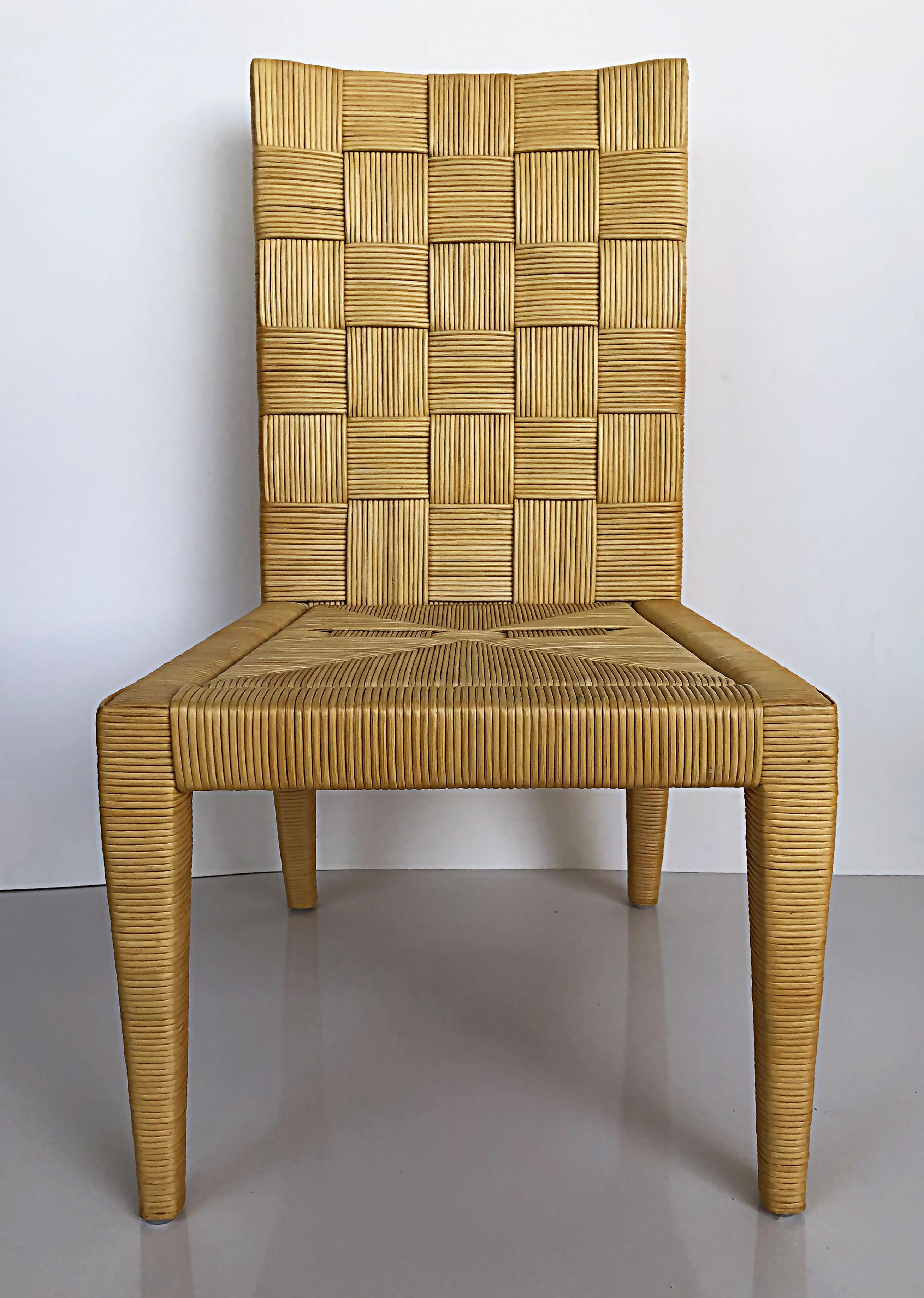 John Hutton Donghia Block Island Rattan Dining Chairs Set, 2 Arms, 6 Sides 7