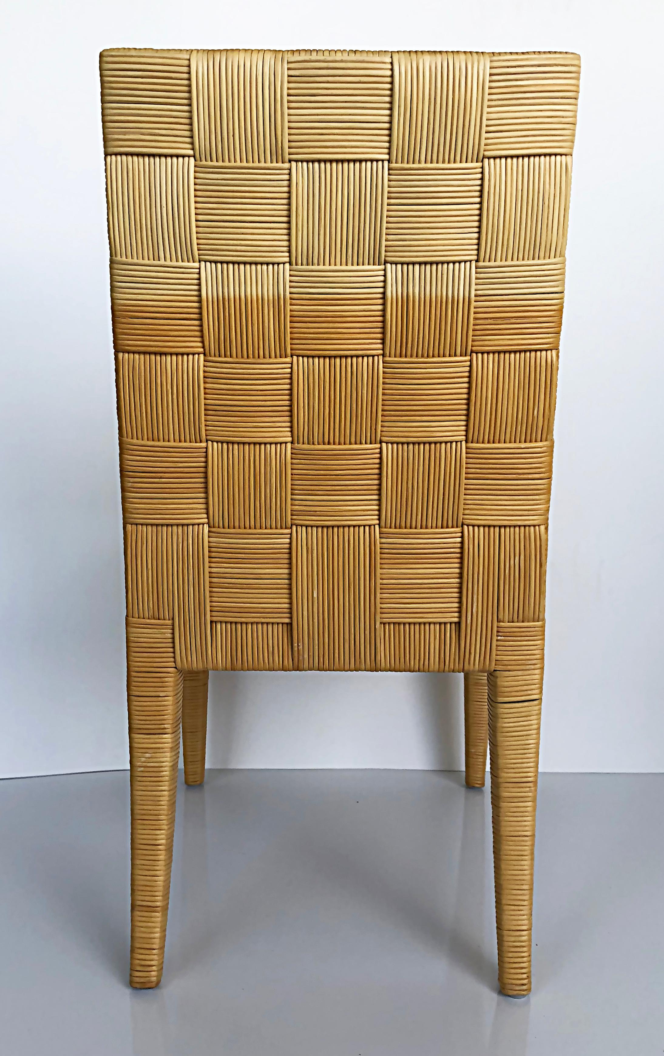 John Hutton Donghia Block Island Rattan Dining Chairs Set, 2 Arms, 6 Sides 9