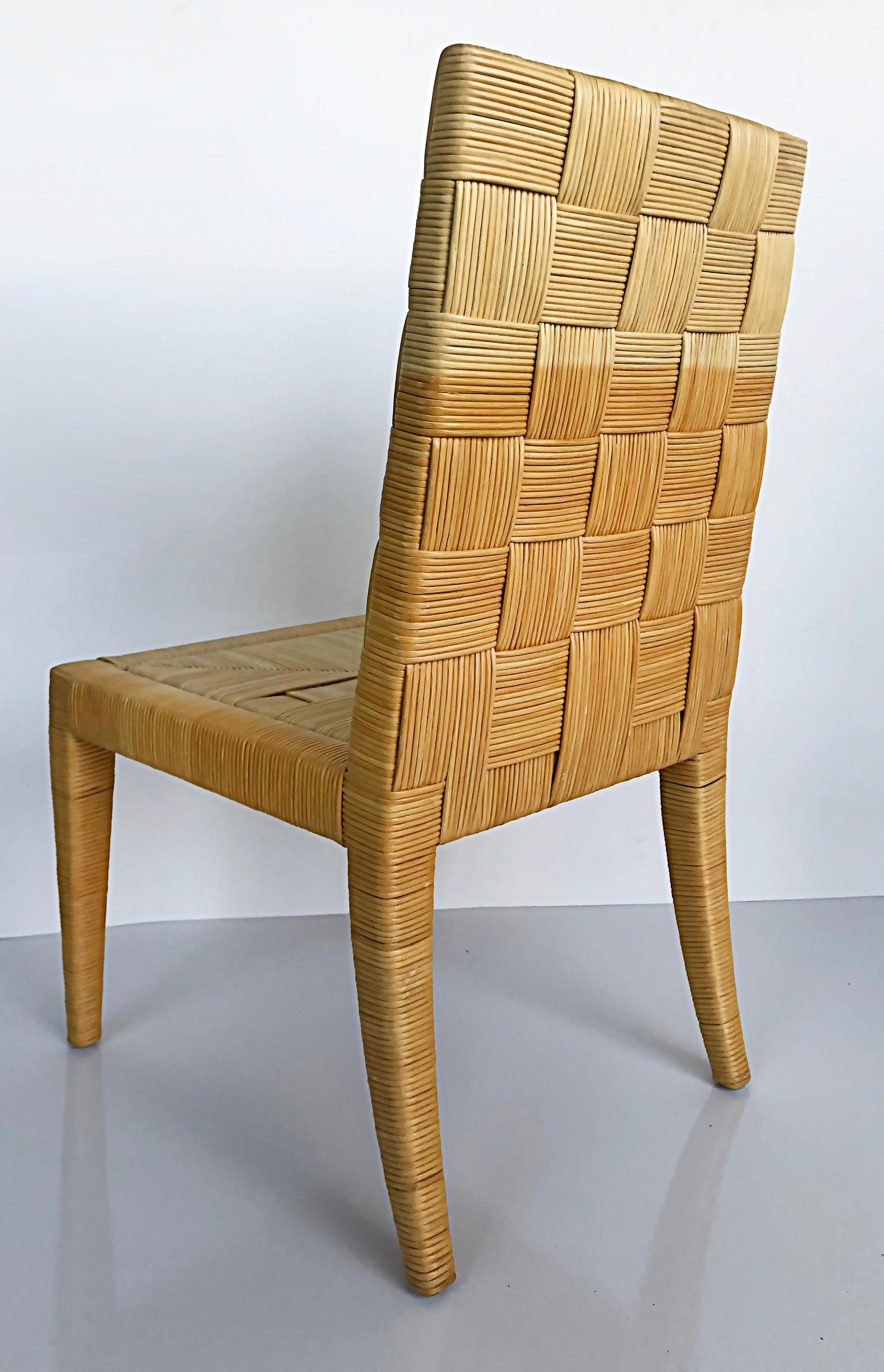 John Hutton Donghia Block Island Rattan Dining Chairs Set, 2 Arms, 6 Sides 10