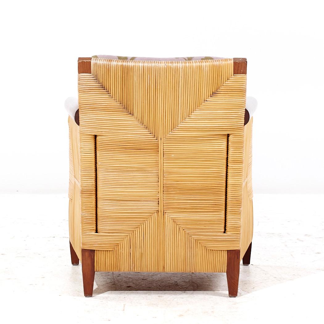 John Hutton Donghia Merbau Collection'S Sedie Club in mogano e rattan - Coppia in vendita 1