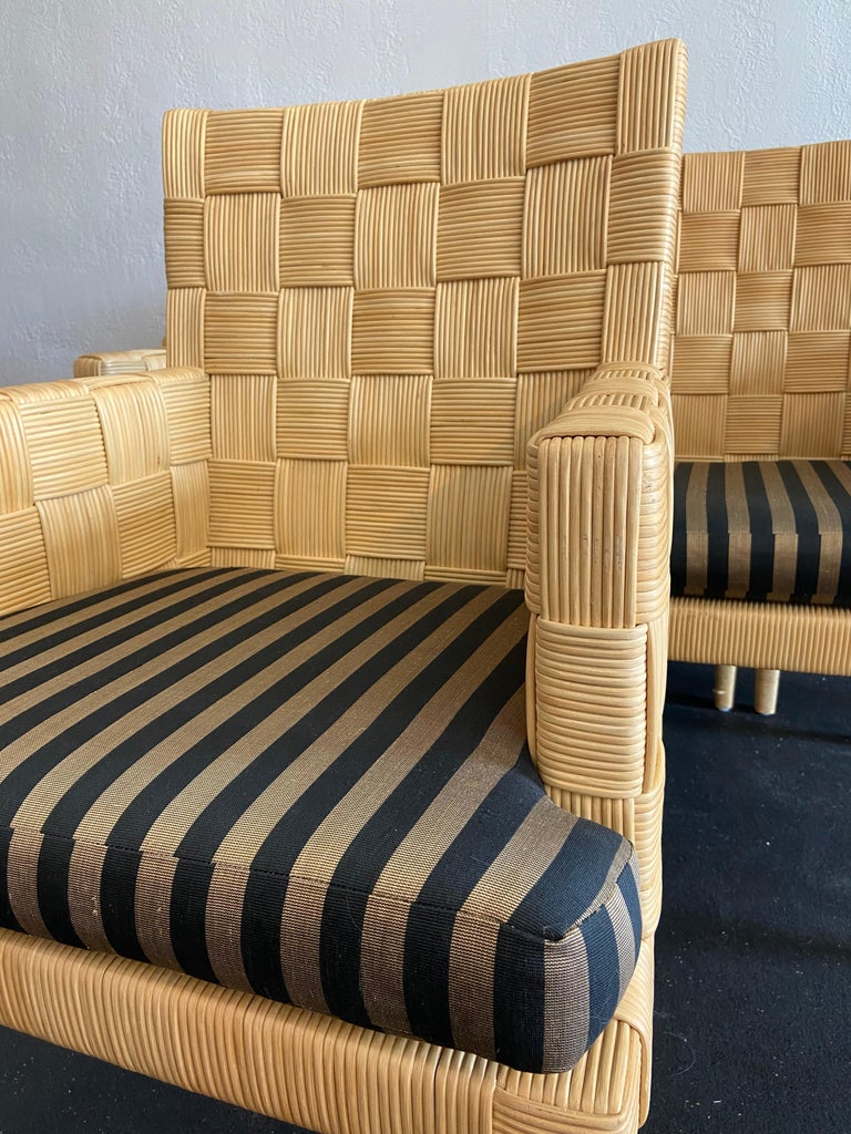 John Hutton for Donghia Block Island Armchairs, Set of 6 In Good Condition For Sale In West Palm Beach, FL