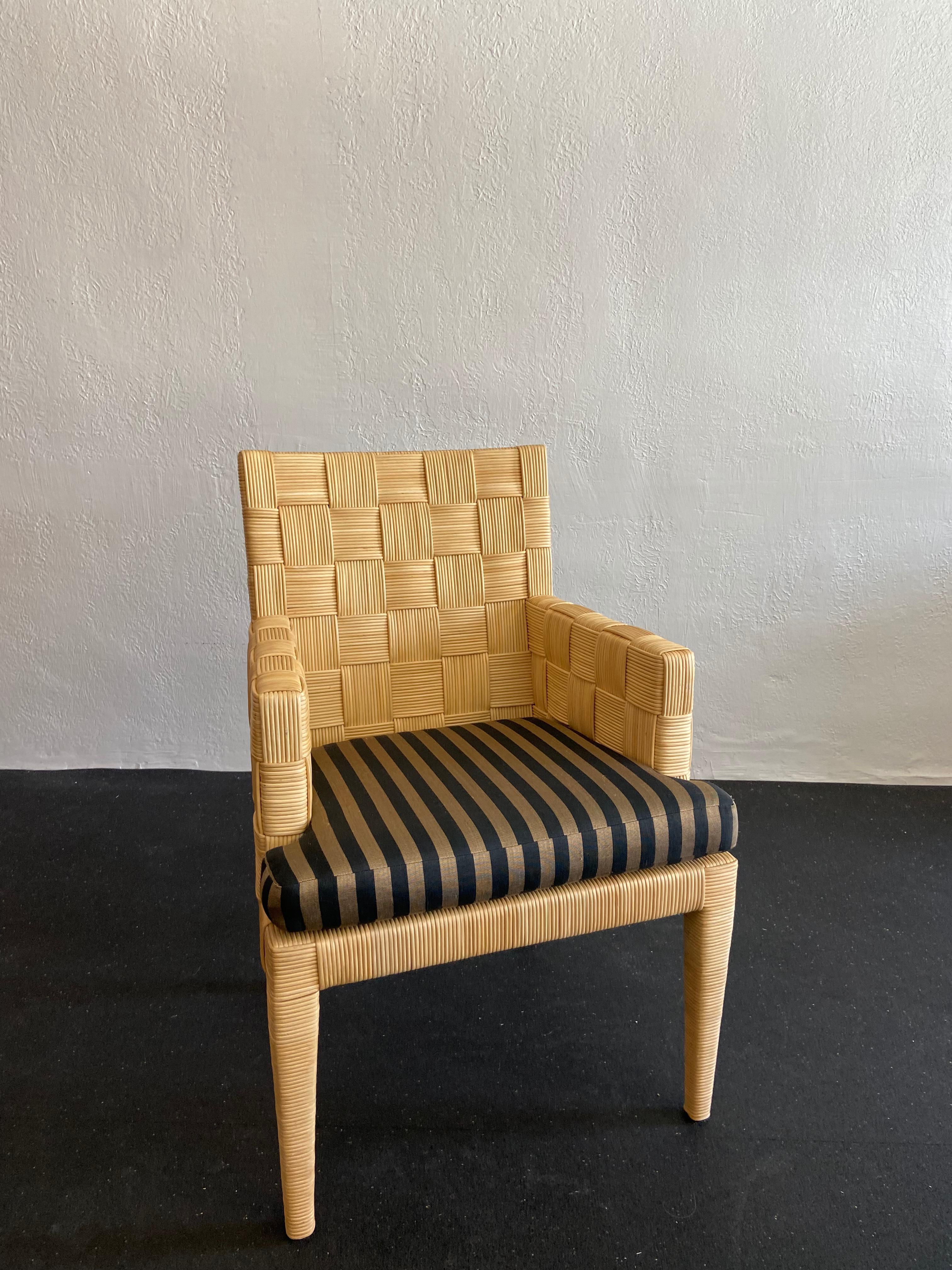 Fabric John Hutton for Donghia Block Island Armchairs, Set of 6
