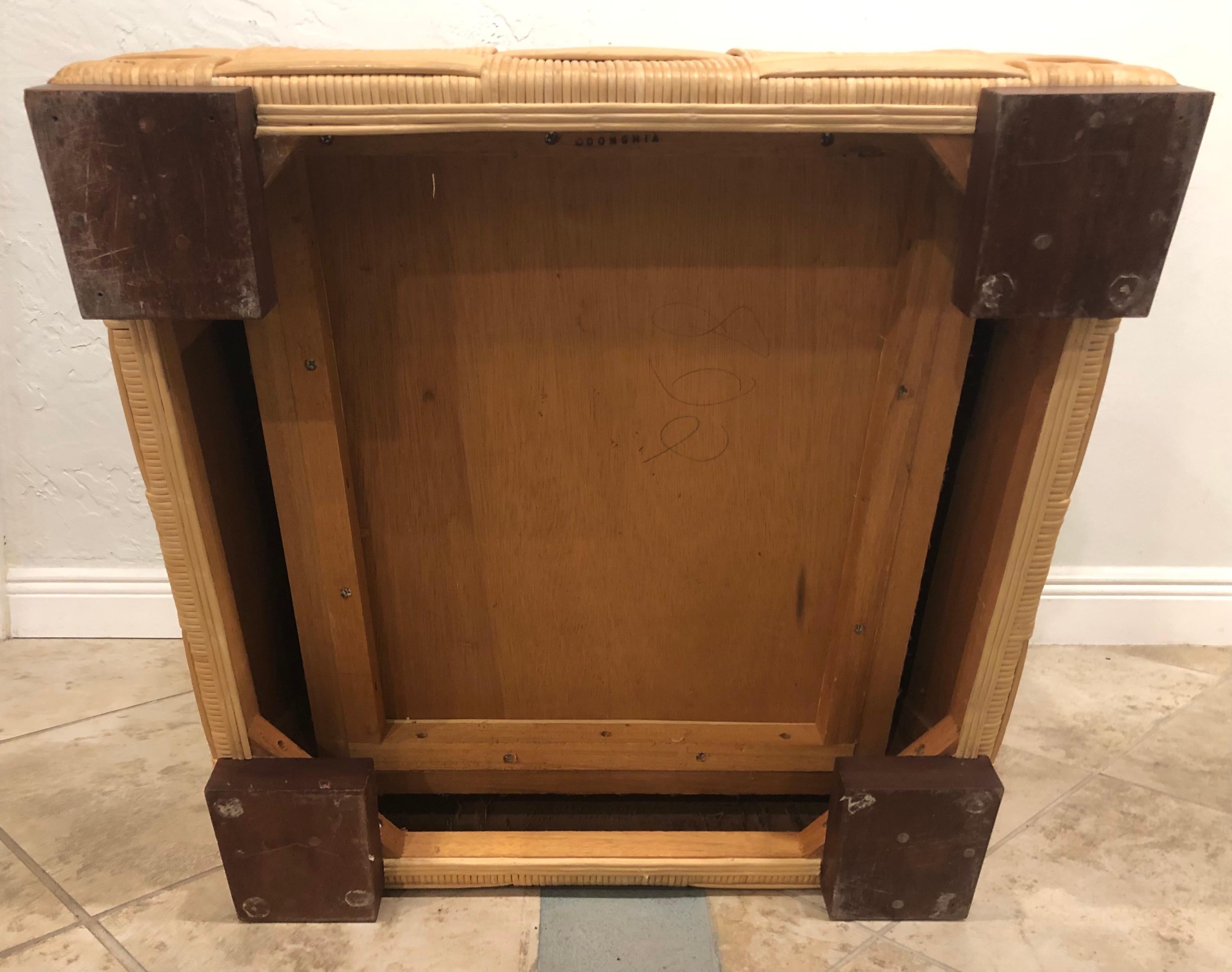 Wicker John Hutton for Donghia Block Island Collection Rattan Armchair & Ottoman