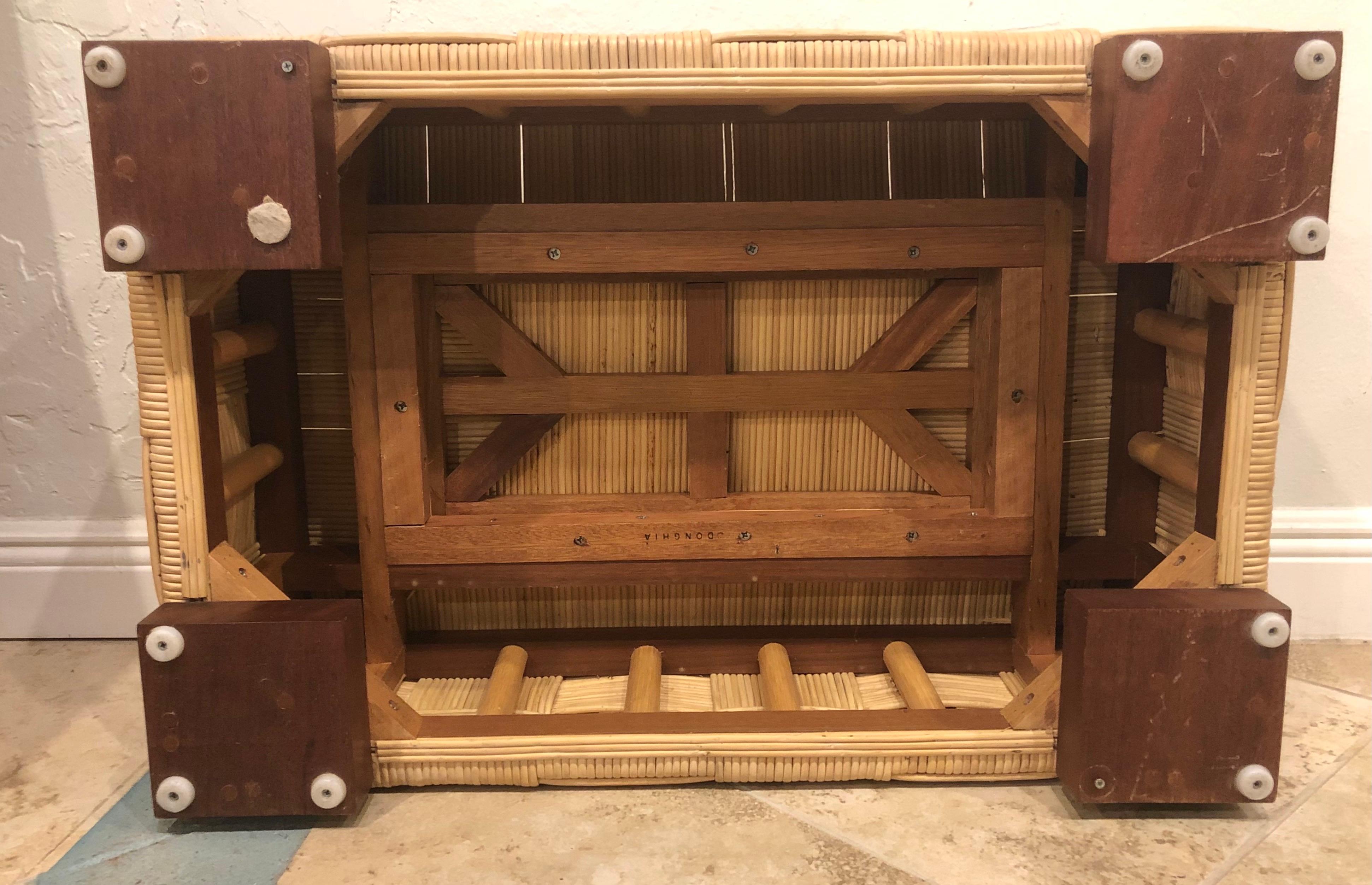 John Hutton for Donghia Block Island Collection Rattan Armchair & Ottoman 1