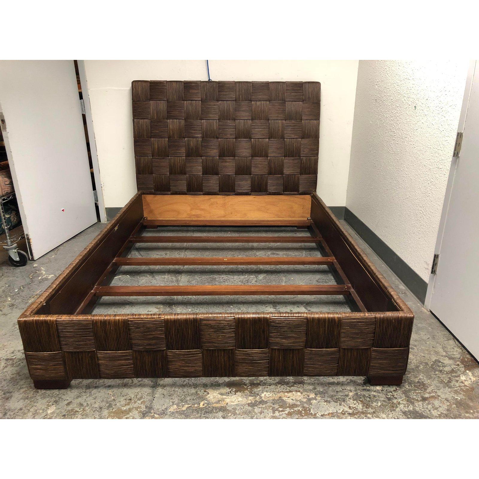 John Hutton for Donghia Block Island Tobacco Queen-Size Bed Frame For Sale 1