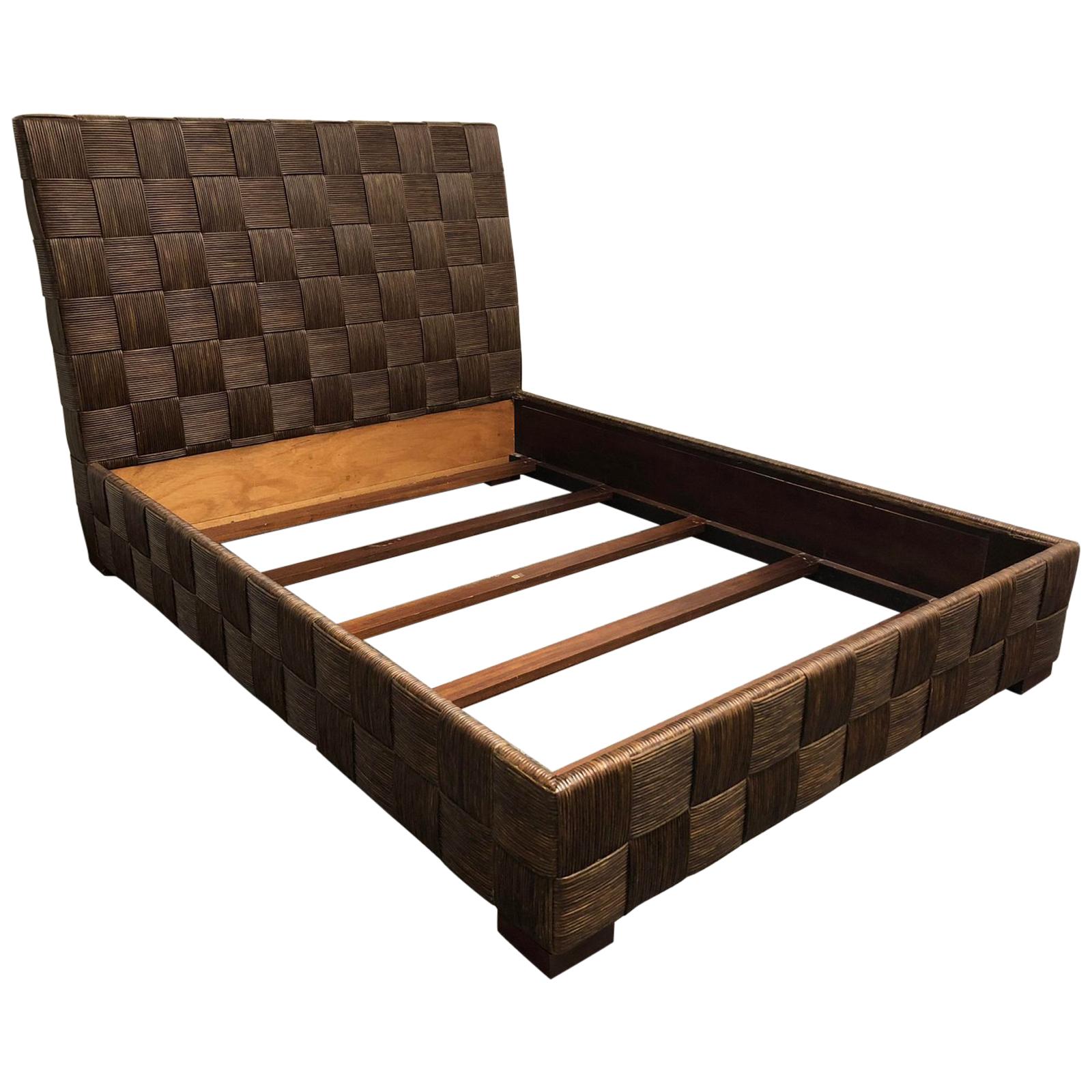 John Hutton for Donghia Block Island Tobacco Queen-Size Bed Frame For Sale
