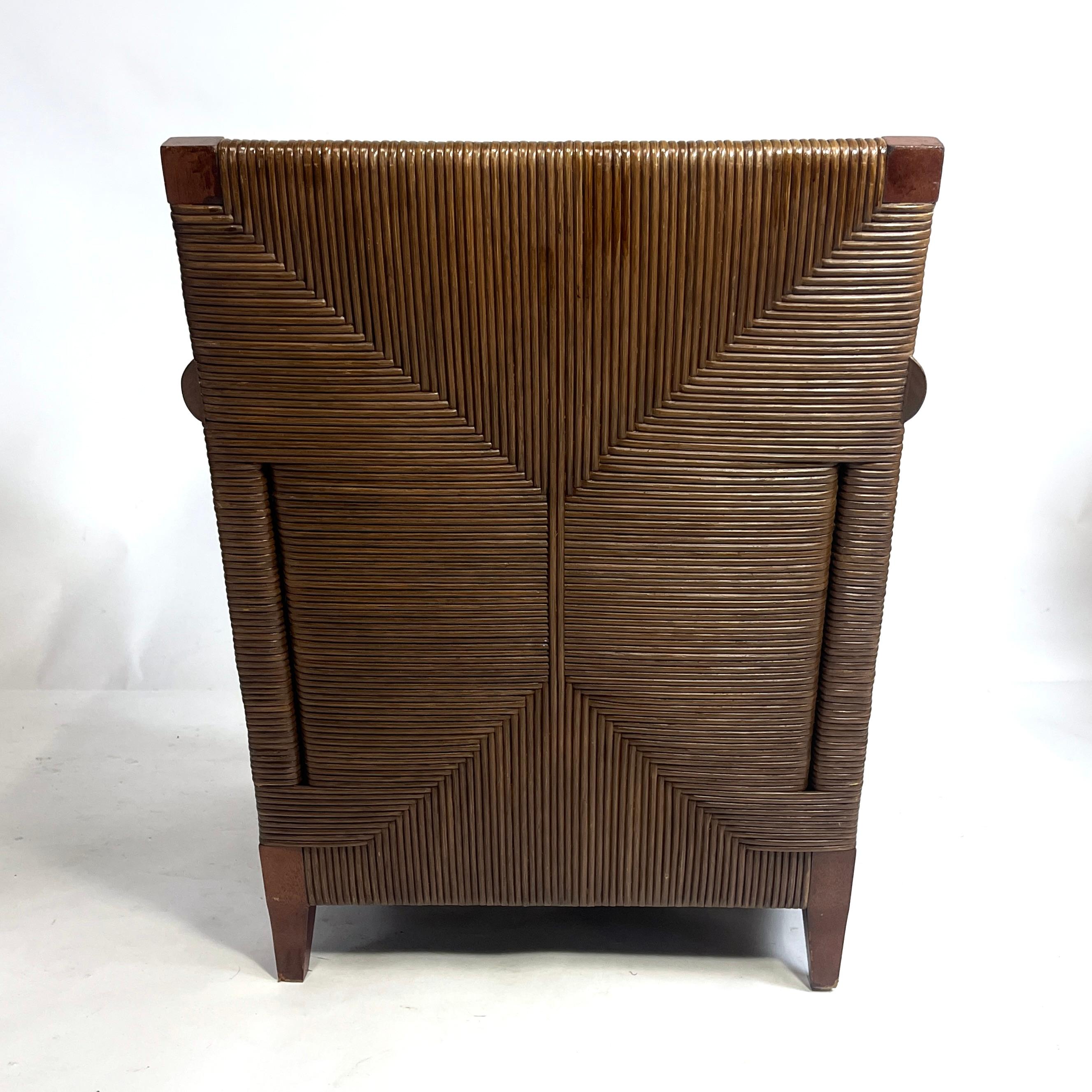 JOHN HUTTON for DONGHIA 'Merbau' Woven Cane Lounge Chairs, Priced per Chair For Sale 4