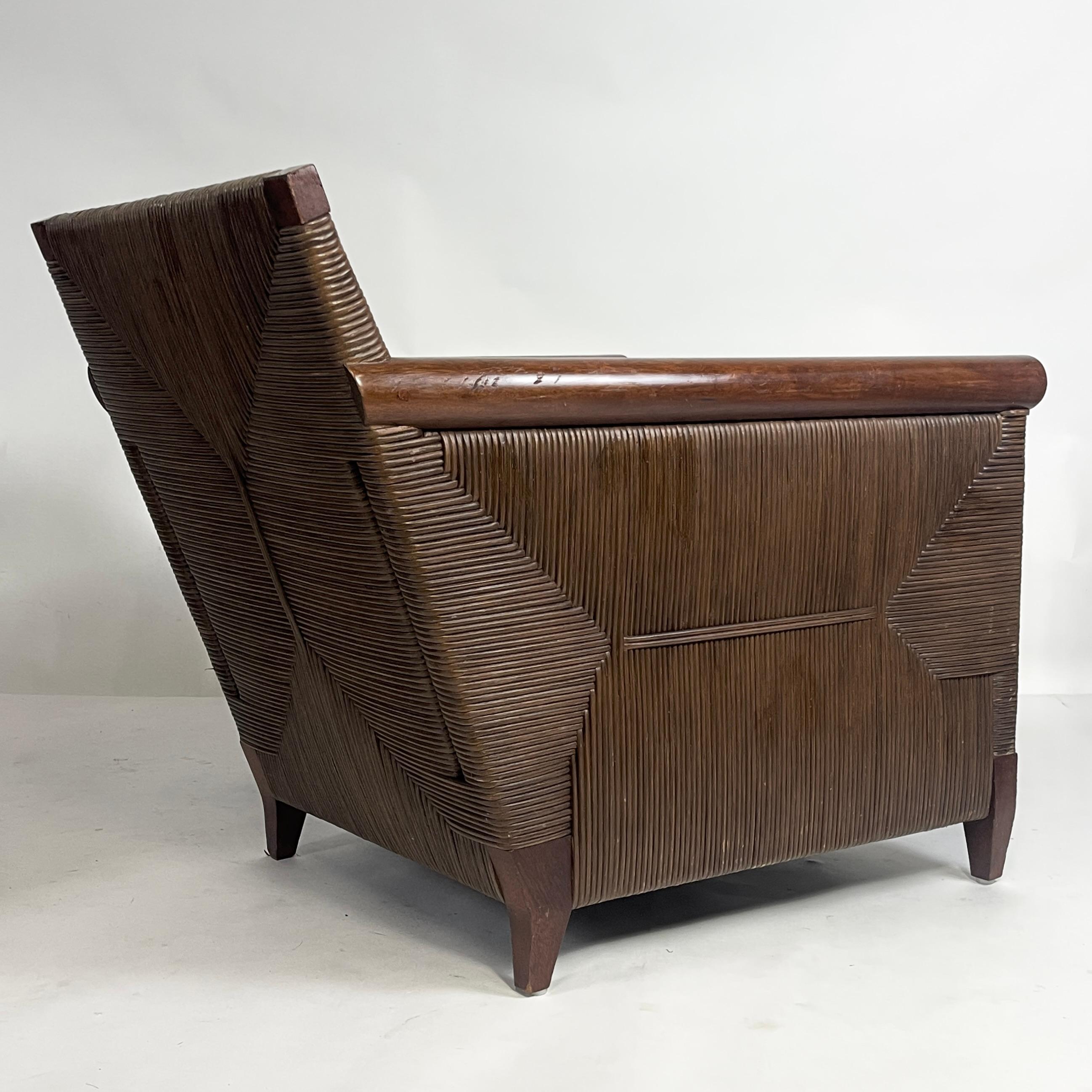 JOHN HUTTON for DONGHIA 'Merbau' Woven Cane Lounge Chairs, Priced per Chair For Sale 6