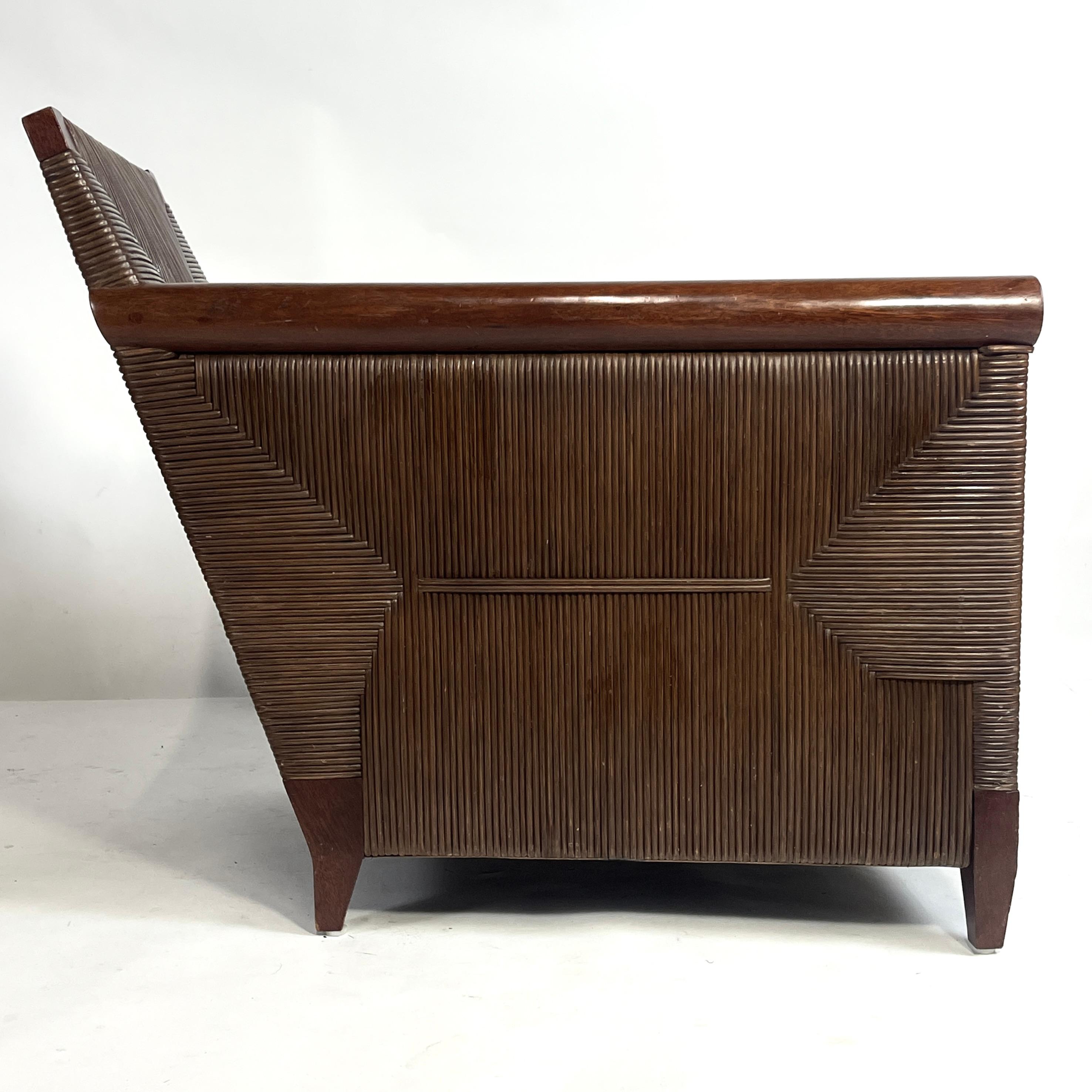JOHN HUTTON for DONGHIA 'Merbau' Woven Cane Lounge Chairs, Priced per Chair For Sale 7