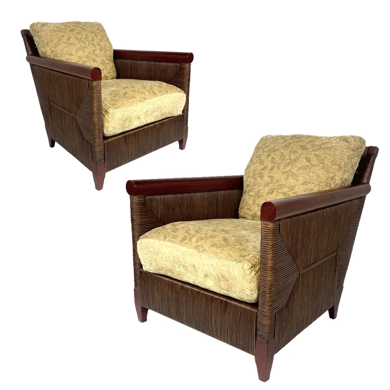 JOHN HUTTON for DONGHIA 'Merbau' Woven Cane Lounge Chairs, Priced per Chair For Sale 11
