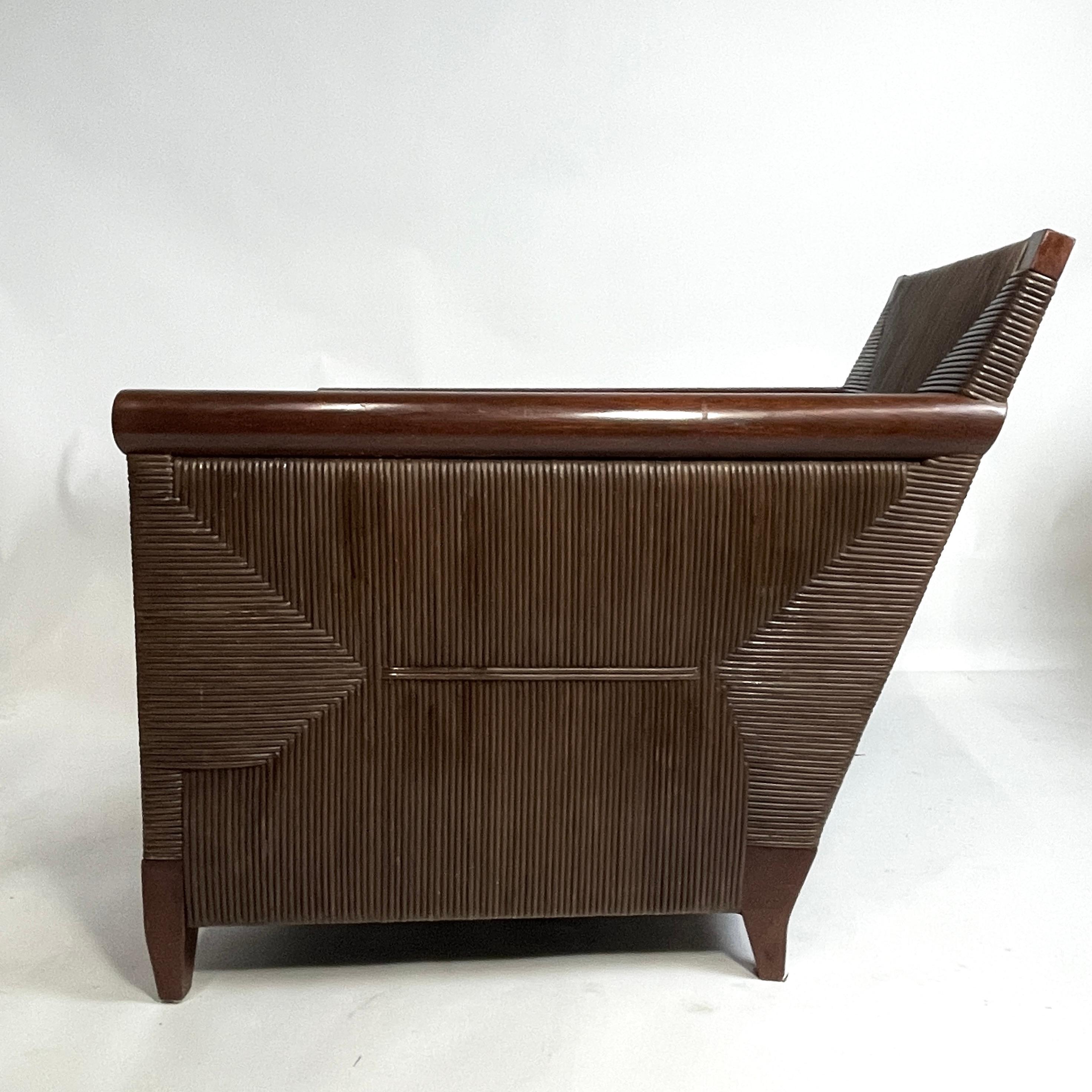 JOHN HUTTON for DONGHIA 'Merbau' Woven Cane Lounge Chairs, Priced per Chair For Sale 2