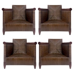 JOHN HUTTON para DONGHIA Sillas de salón de caña tejida 'Merbau', Precio por silla