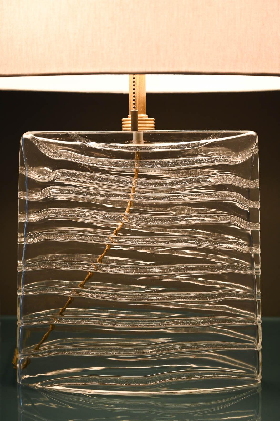 John Hutton für Donghia Murano-Glaslampen aus Klarglas und Messing im Zustand „Gut“ im Angebot in Costa Mesa, CA