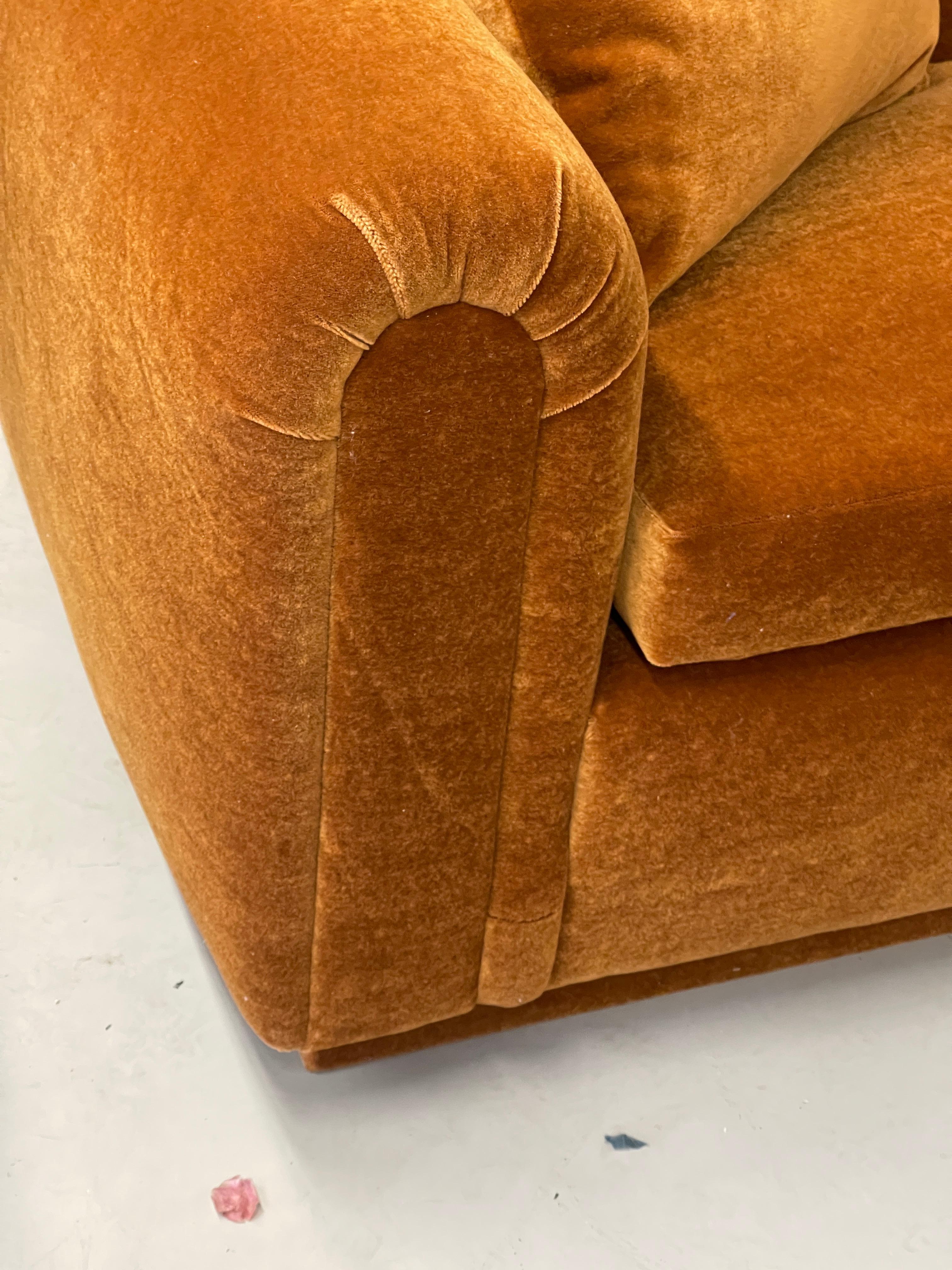 Hand-Crafted John Hutton for Donghia Sofa in Cognac Wool Mohair
