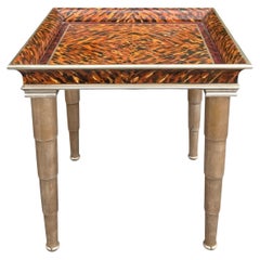 John Hutton per Donghia Tavolino in finto legno d'orato con guscio di tartaruga