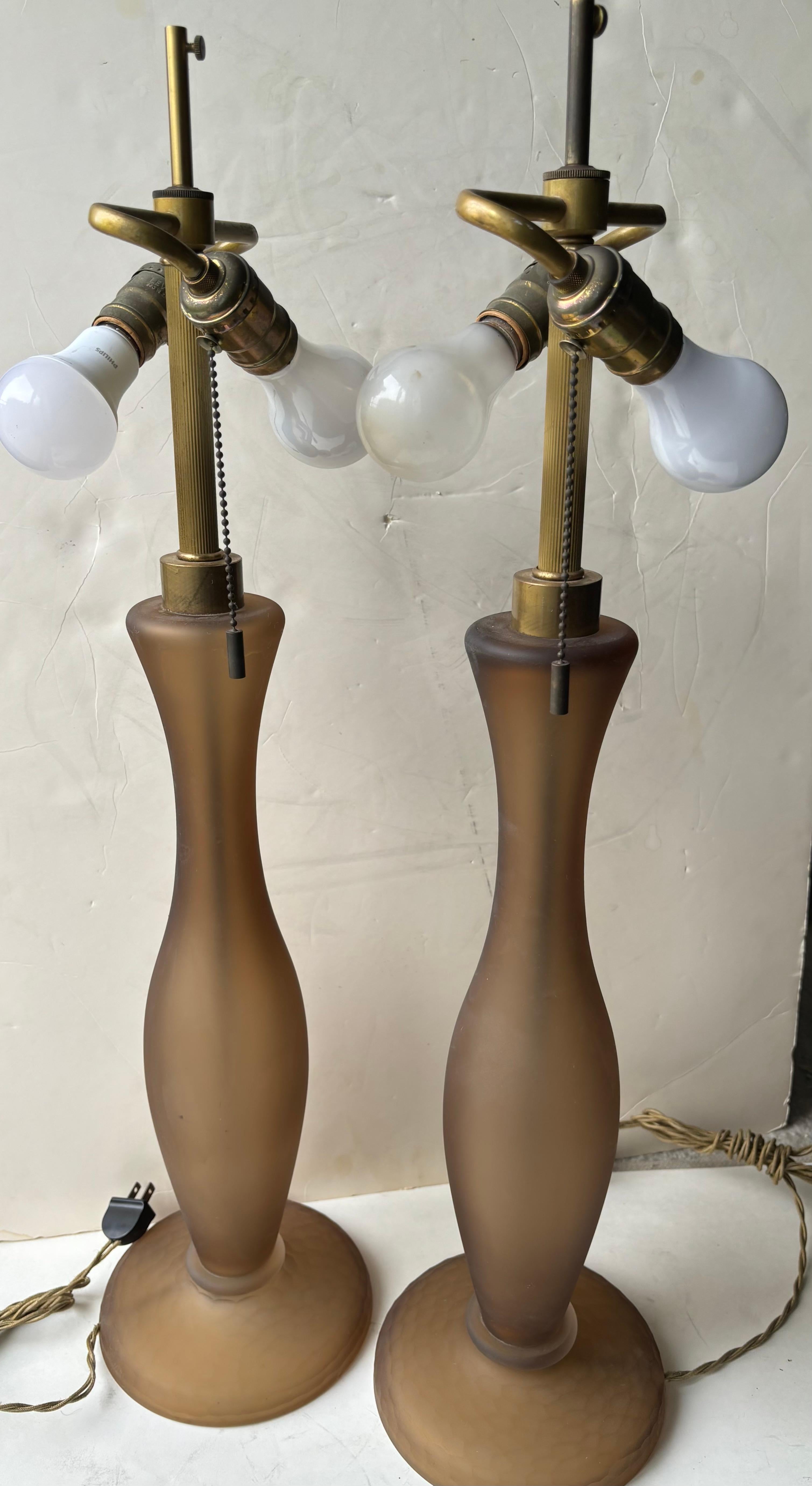 John Hutton , signé  Paire de lampes de Murano, Battuto travaillant pour Donghia en vente 2