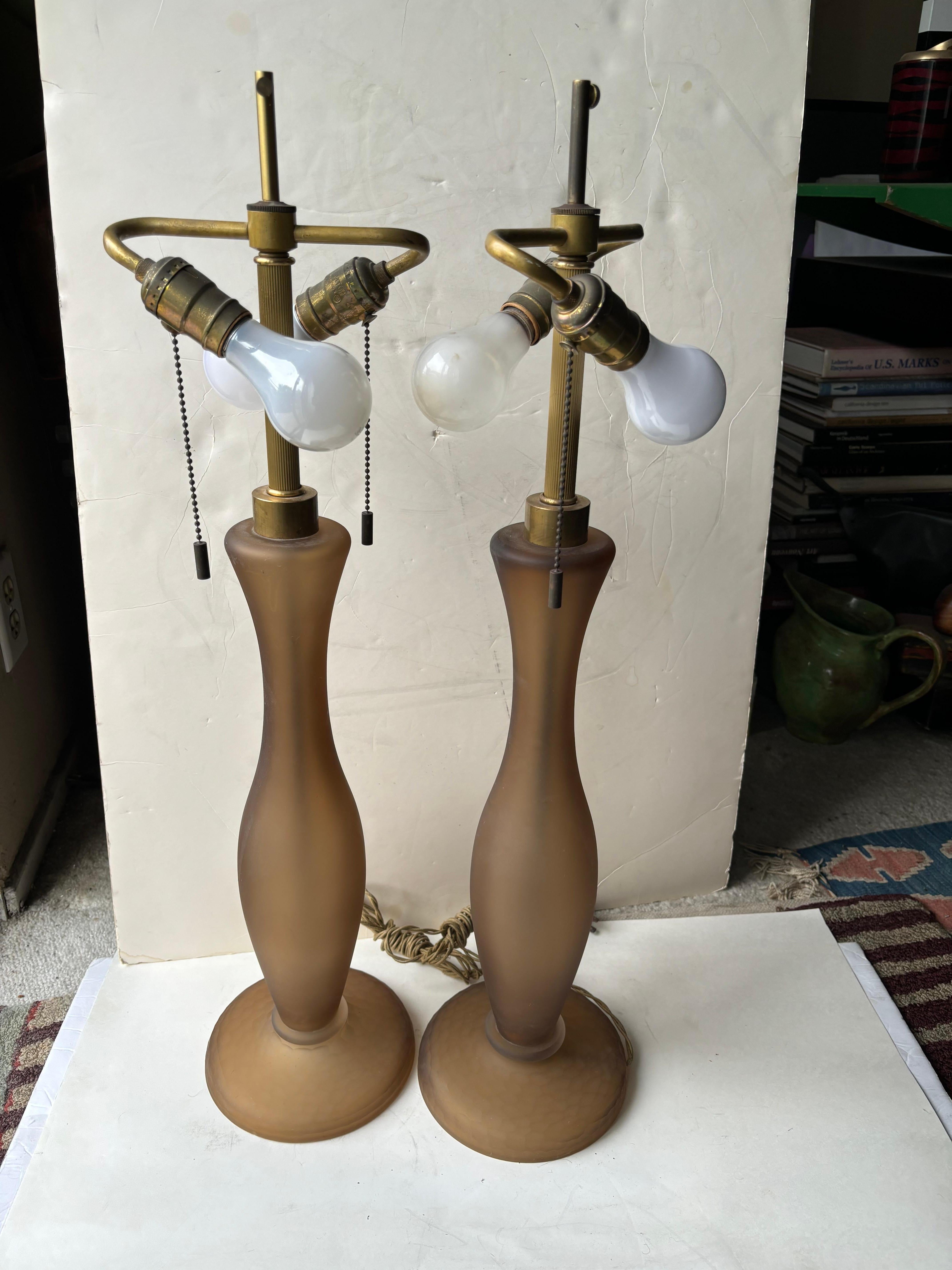 John Hutton , signé  Paire de lampes de Murano, Battuto travaillant pour Donghia Bon état - En vente à Los Angeles, CA