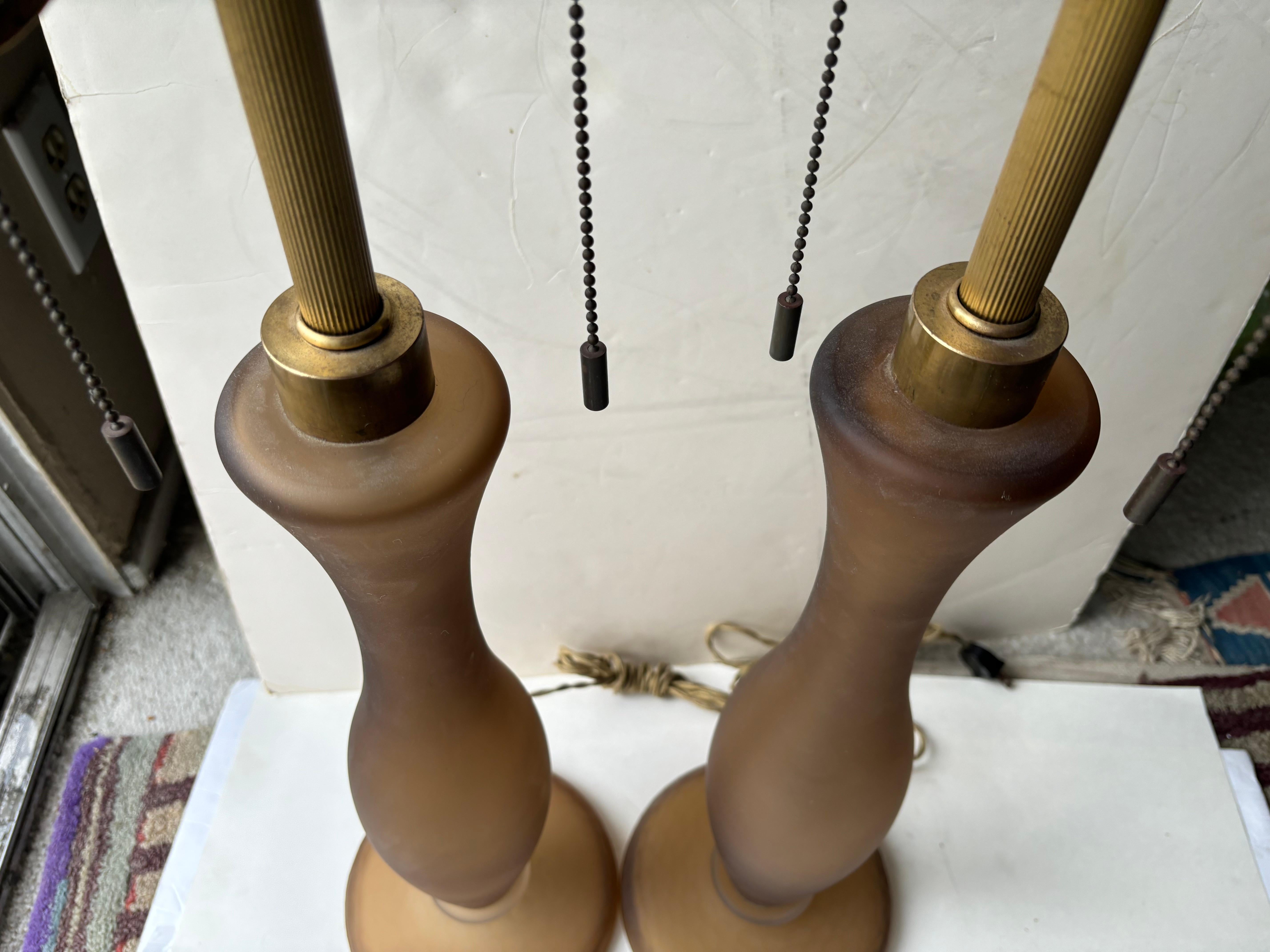 John Hutton , signé  Paire de lampes de Murano, Battuto travaillant pour Donghia en vente 1