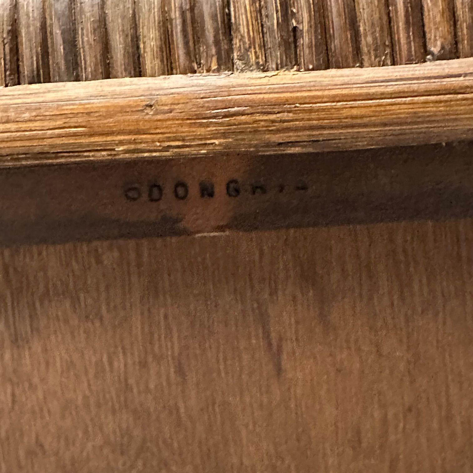 John Hutton, Geflochtenes Rohr, Mahagoni, Übergroße Lounge-Stühle, USA, 1990er Jahre im Angebot 4