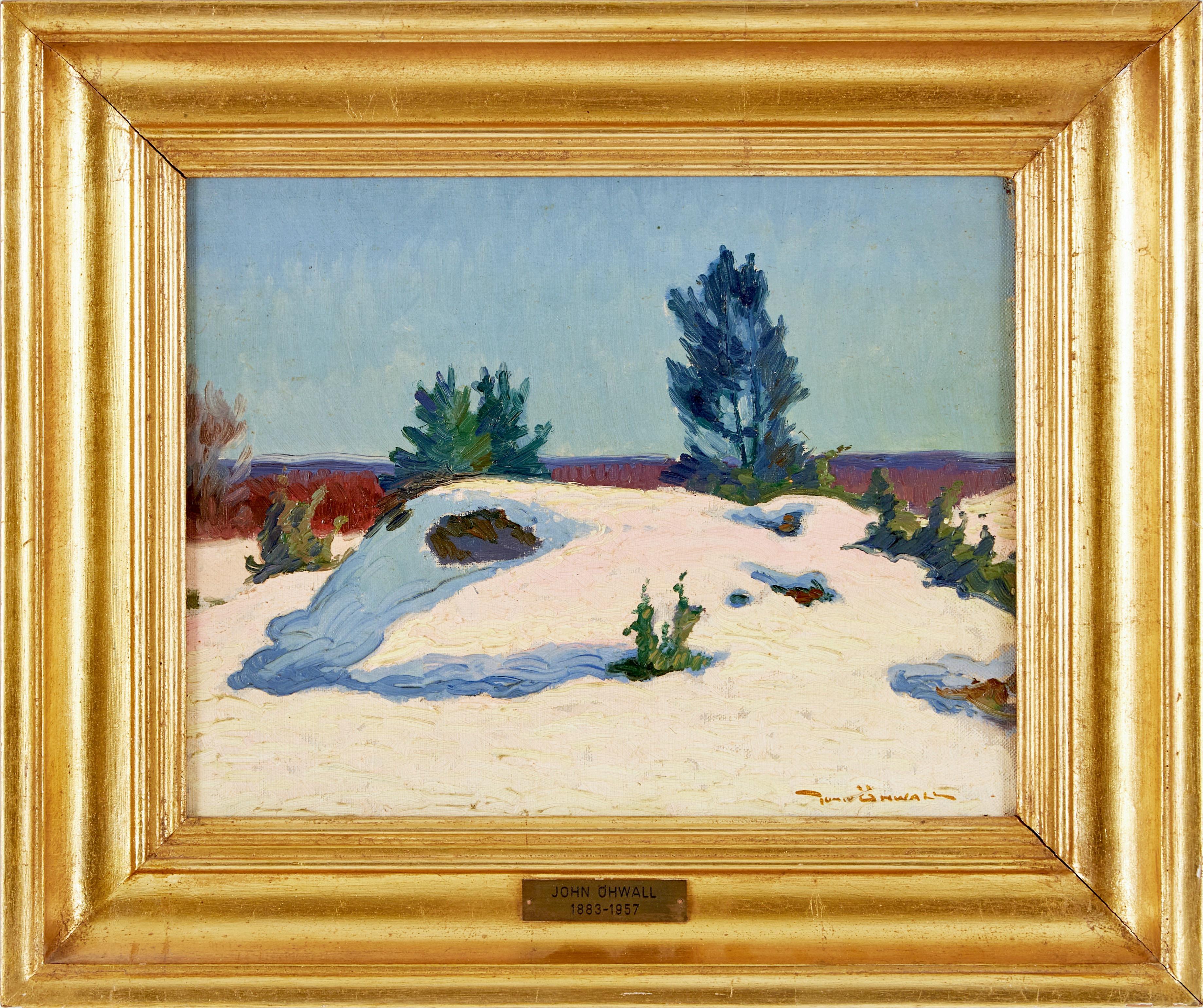 Nordische Winterlandschaft, Öl auf Leinwand, signiert, Anfang 20.