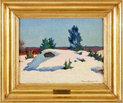 Nordic Winter Landscape, Oil on Canvas, Signed, Early 20th Century