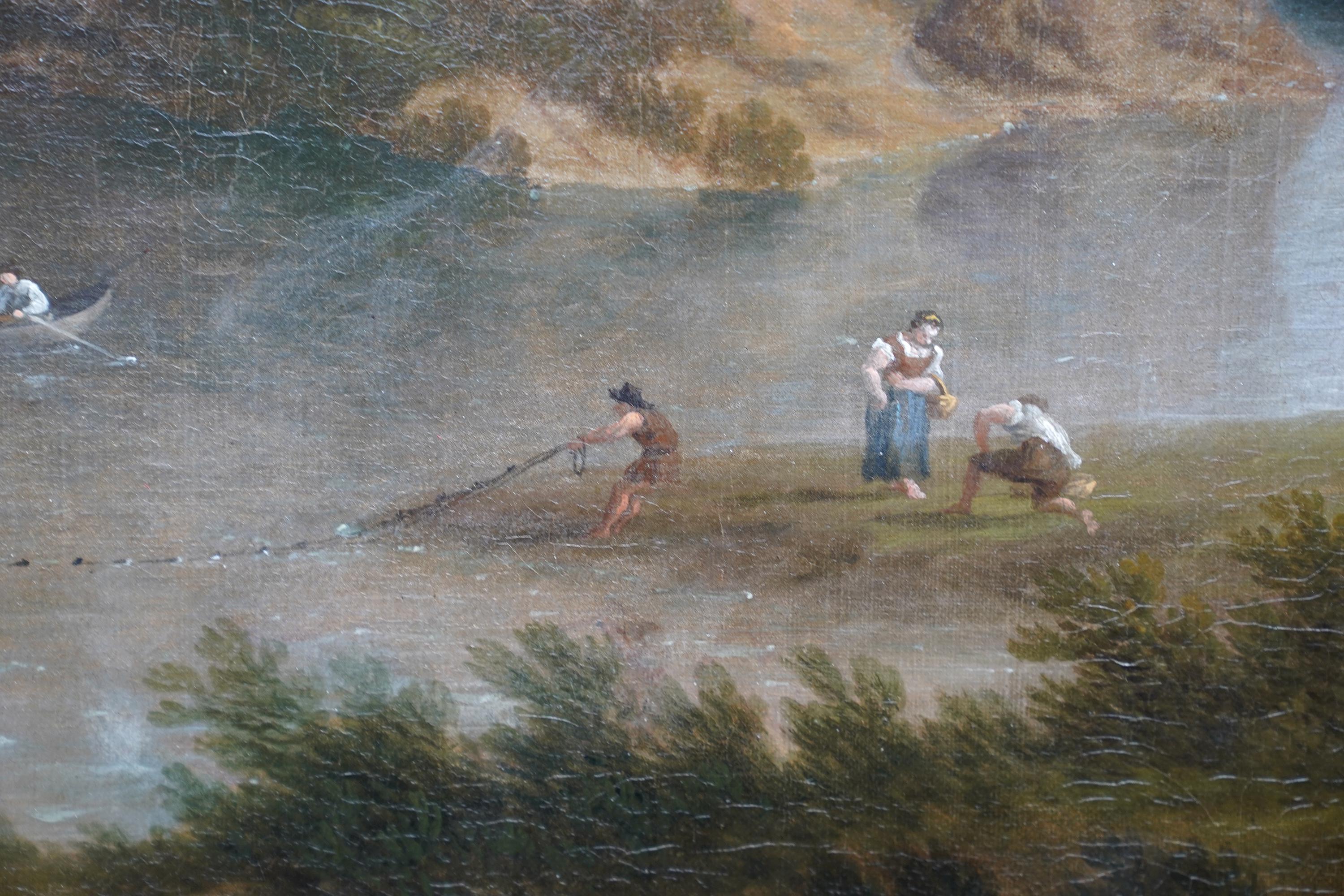 Castle Ruins Landscape - British 18th century Old Master art oil painting For Sale 2