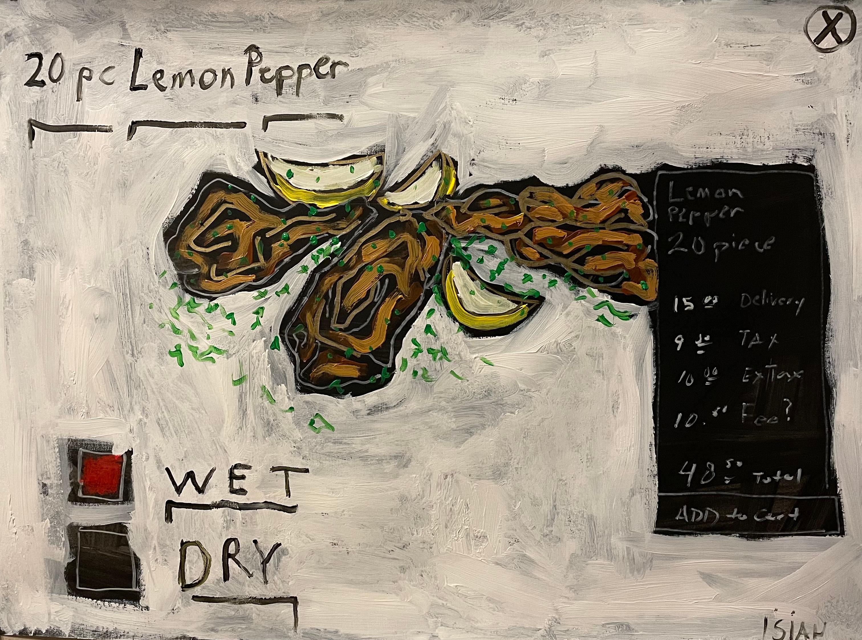 John Isiah Walton Figurative Painting - Lemon Pepper Wet