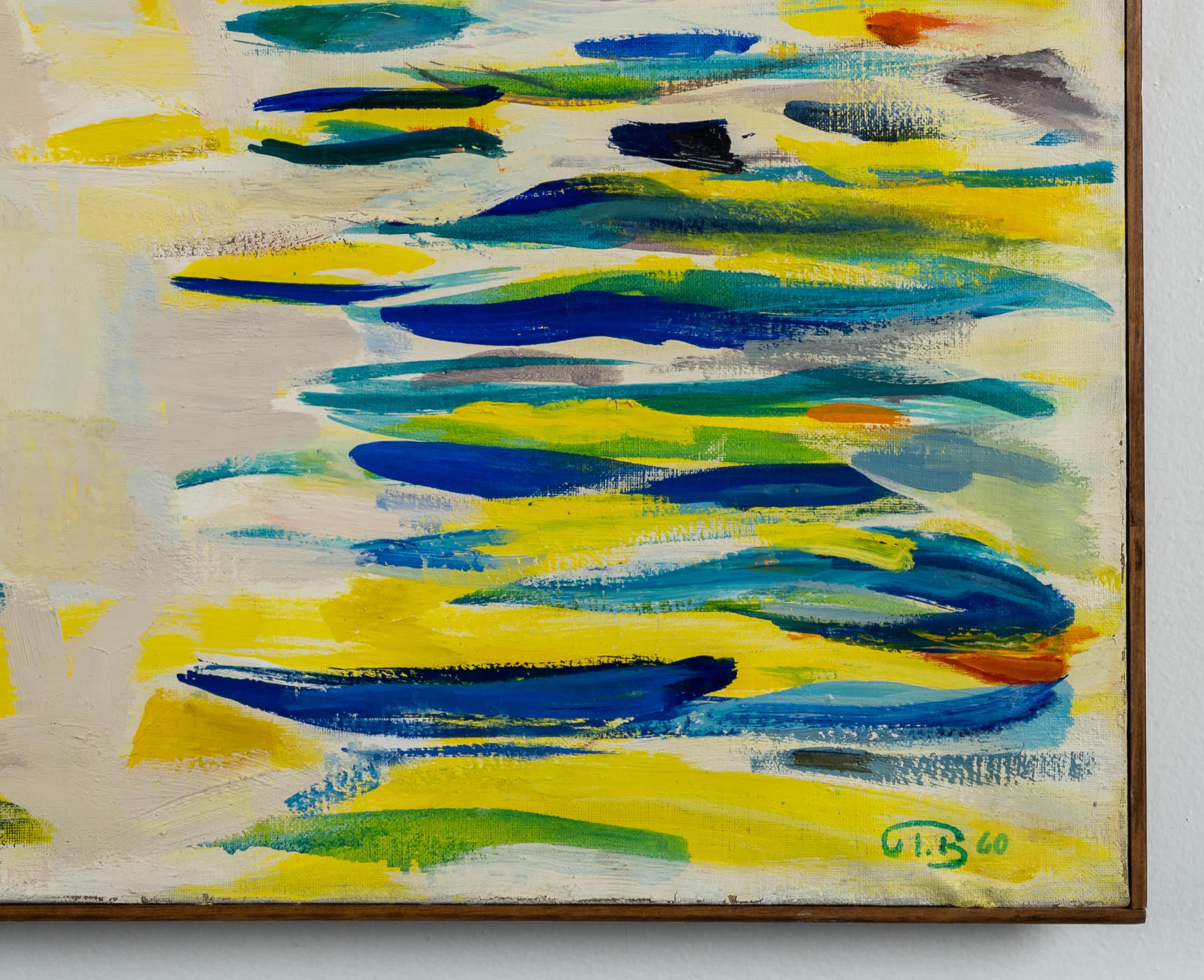 Sunlight on the Water - Brown Abstract Painting by John Ivar Berg