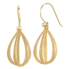 John Iversen Handmade Gold Apartment Drop Earrings