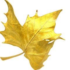 John Iversen Large Gold Maple Leaf Brooch