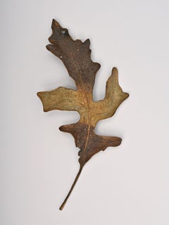 John Iversen Patinated Bronze Leaf Brooch