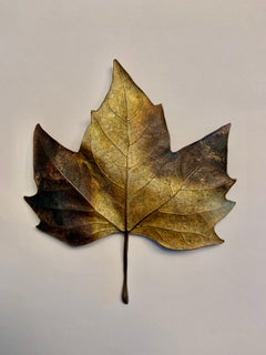 John Iversen Patinated Bronze Maple Leaf Brooch